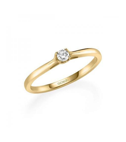 Alhena 0,10 | Oro amarillo - ANILLO DE COMPROMISO EN ORO - Fino y elegante anillo de compromiso de oro amarillo con un diamante 