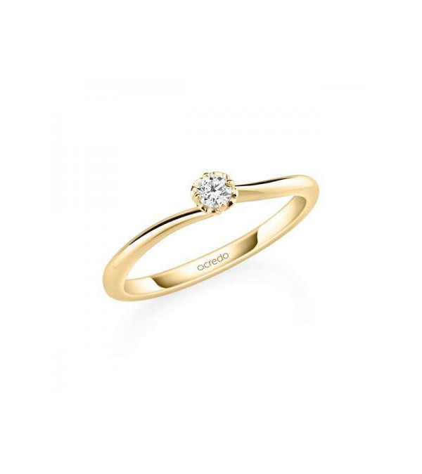 Algol 0,10 | Oro amarillo - ANILLO DE COMPROMISO EN ORO - Original anillo de pedida de oro amarillo con un diamante en tensión
