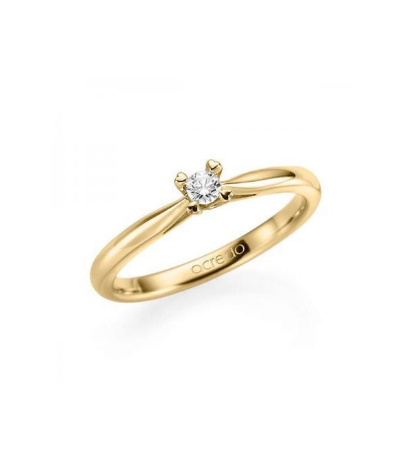 Sargas 0,10  | Oro amarillo - ANILLO DE COMPROMISO EN ORO - Precioso anillo de compromiso de diseño en oro amarillo con un diama