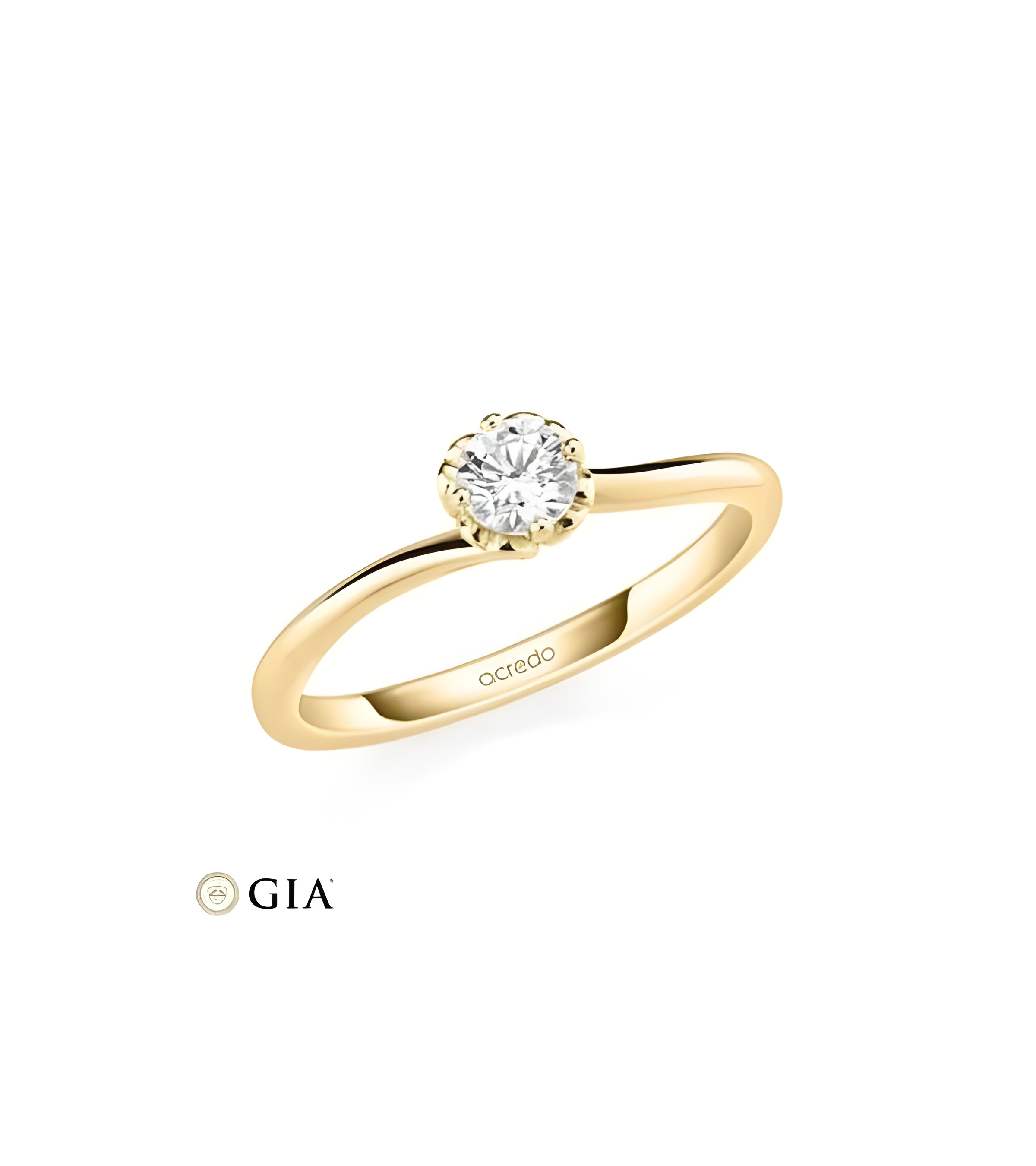 Algol 0,30 | Oro amarillo - ANILLO DE COMPROMISO EN ORO - Original anillo de pedida de oro amarillo con un diamante en tensión