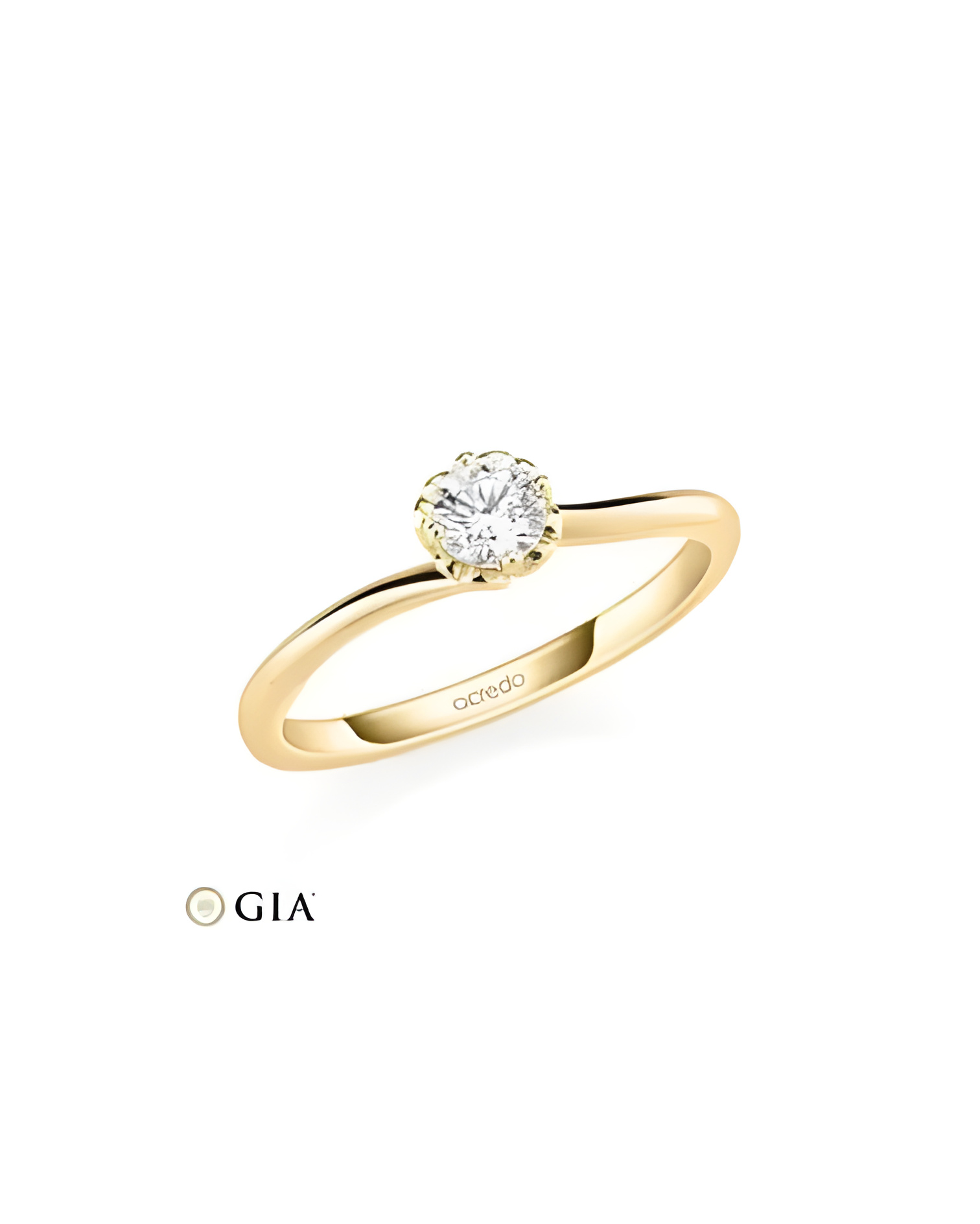 Algol 0,30 | Oro amarillo - ANILLO DE COMPROMISO EN ORO - Original anillo de pedida de oro amarillo con un diamante en tensión