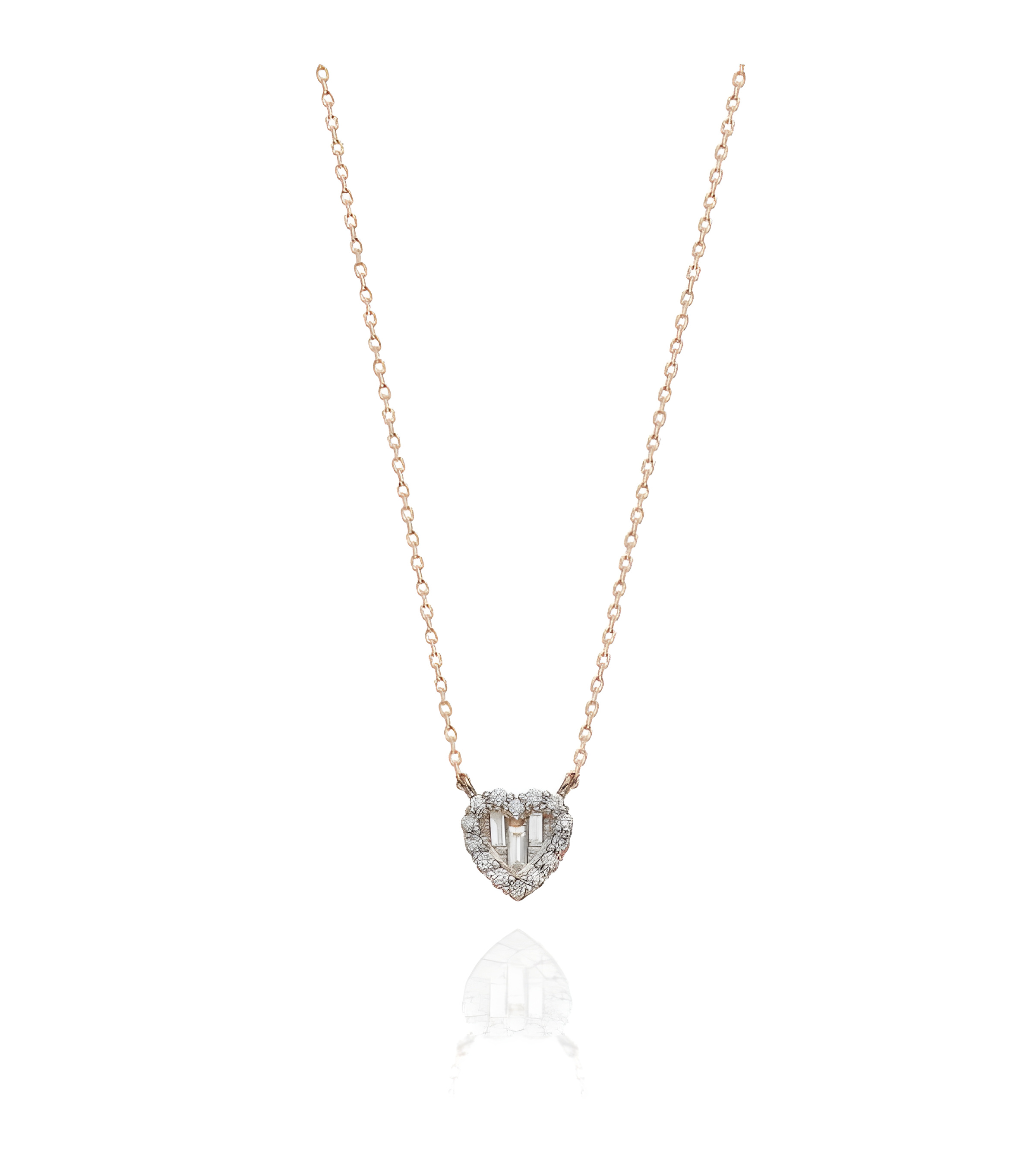 Collar Corazón 0,15 | Diamantes - Joyeria - Collar de oro con diamantes en forma de corazon 