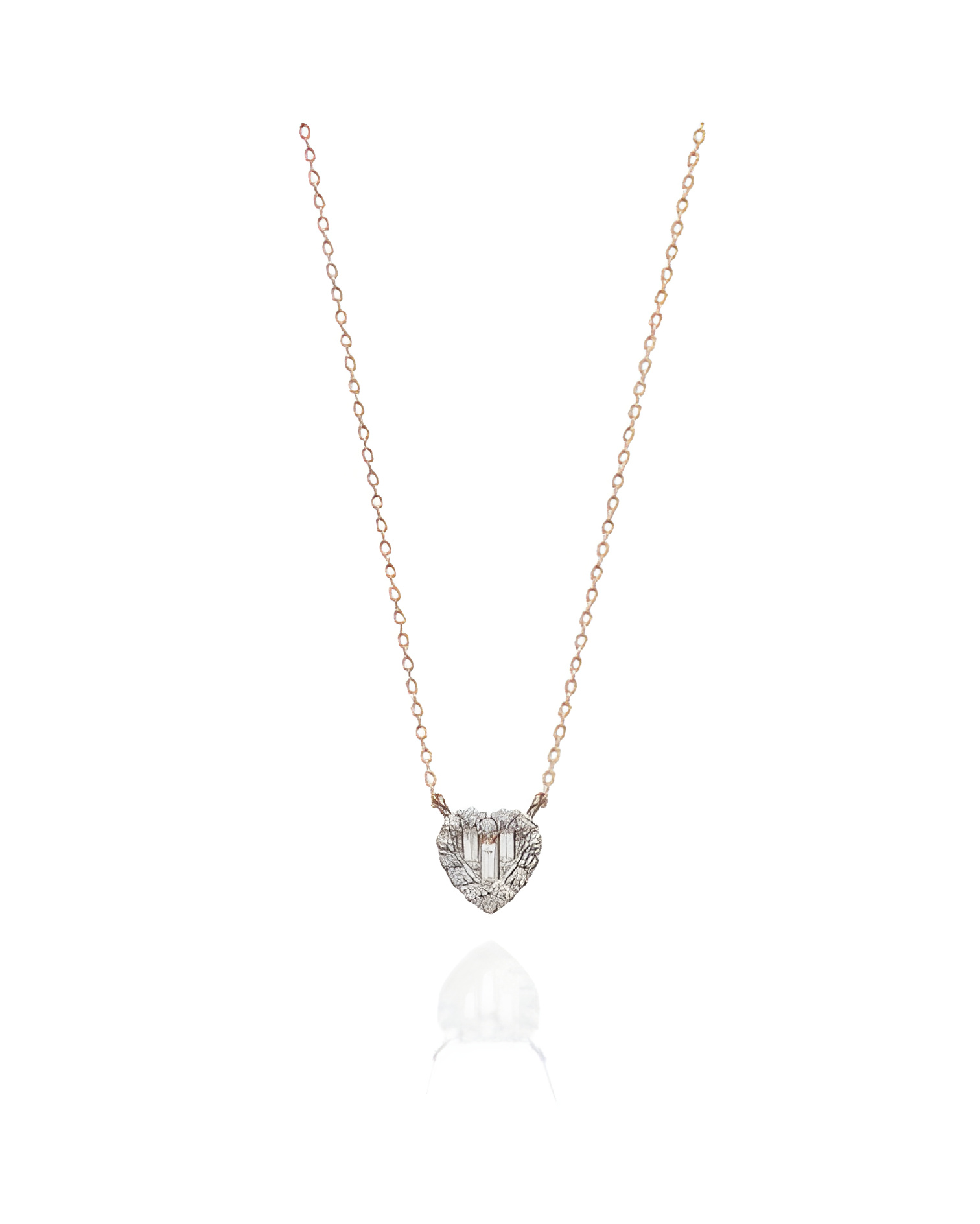 Collar Corazón 0,15 | Diamantes - Joyeria - Collar de oro con diamantes en forma de corazon 