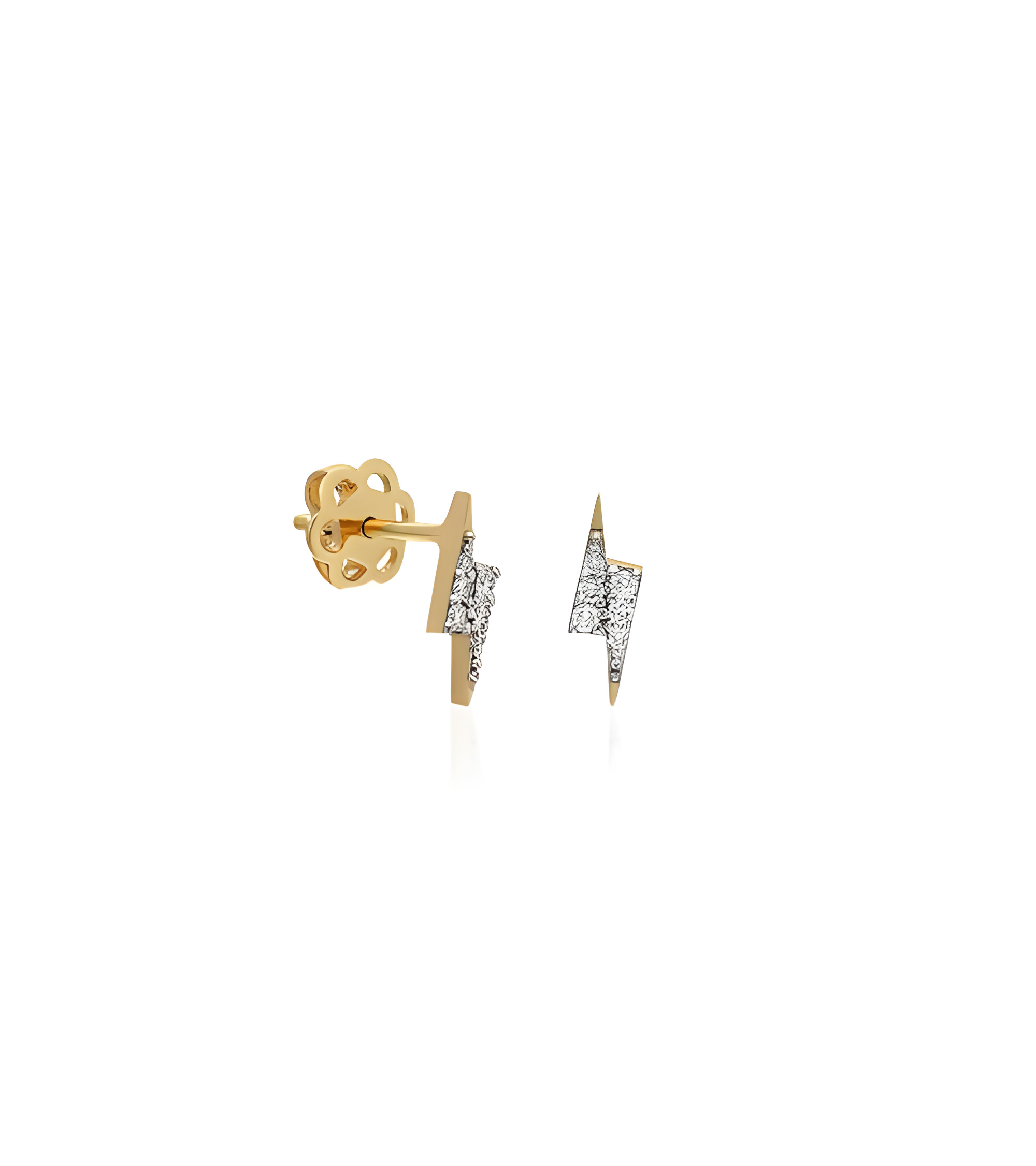 Pendientes Radium 0,090 | Diamantes - Joyeria - Pendientes en forma de rayo de oro amarillo con diamantes en 
