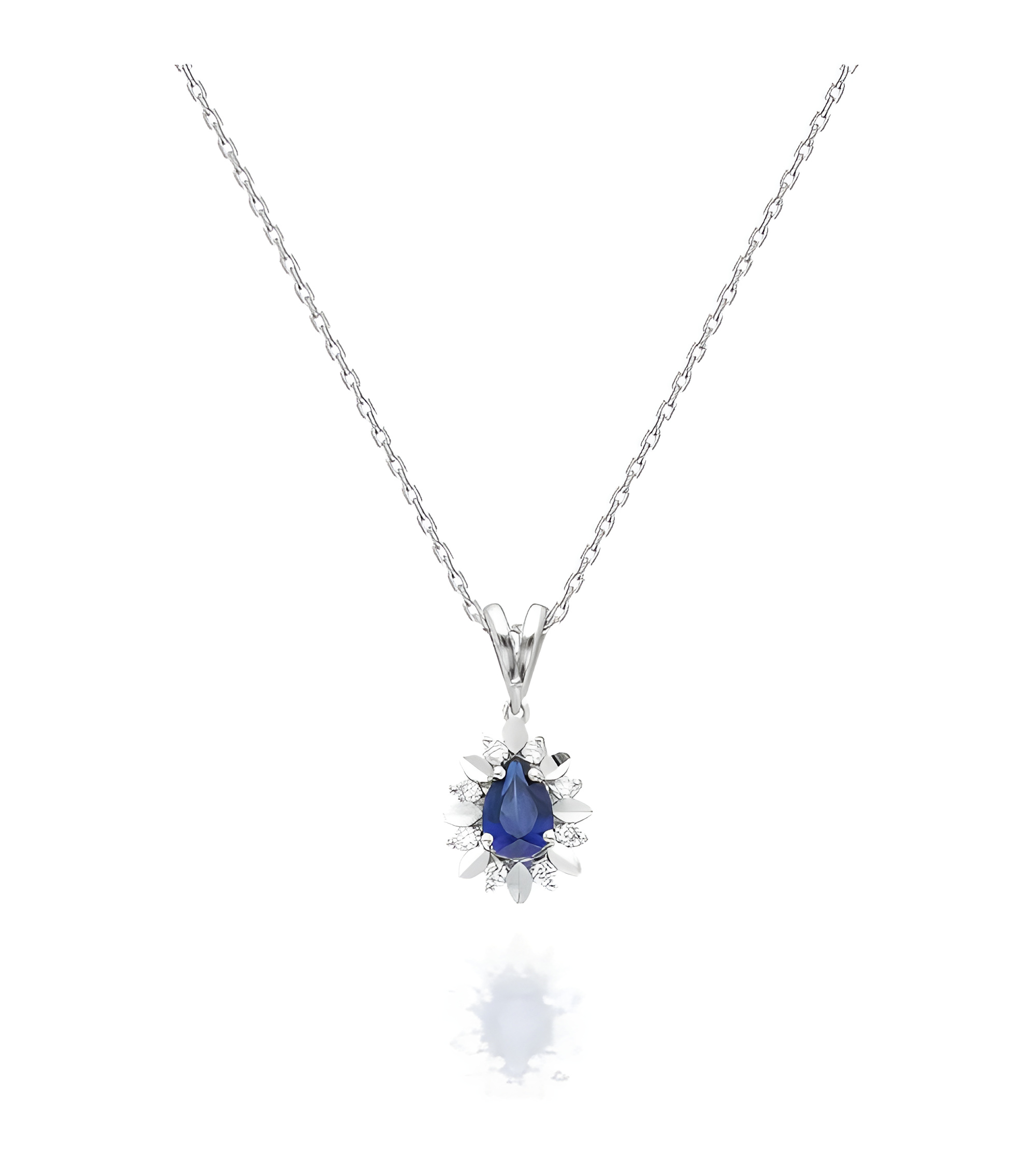 Collar Casiopea 0,31 | Diamantes y zafiros - Joyeria - Collar de oro blanco con diamantes y zafiros 