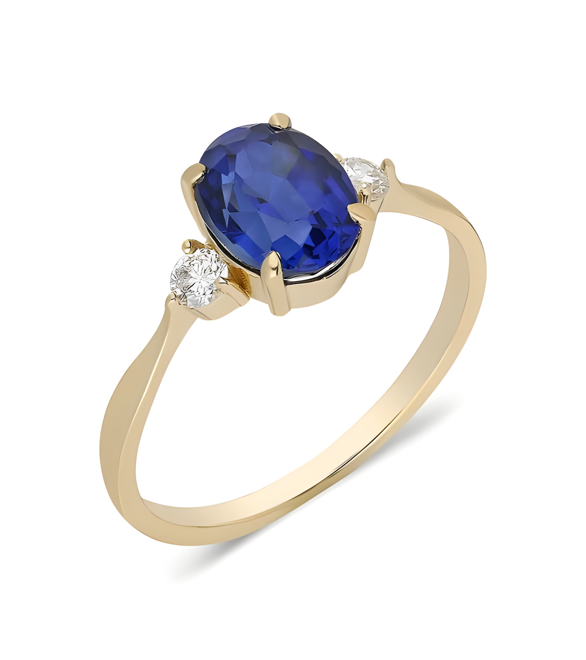 Anillos de compromiso de oro con esmeraldas y diamantes | Staring