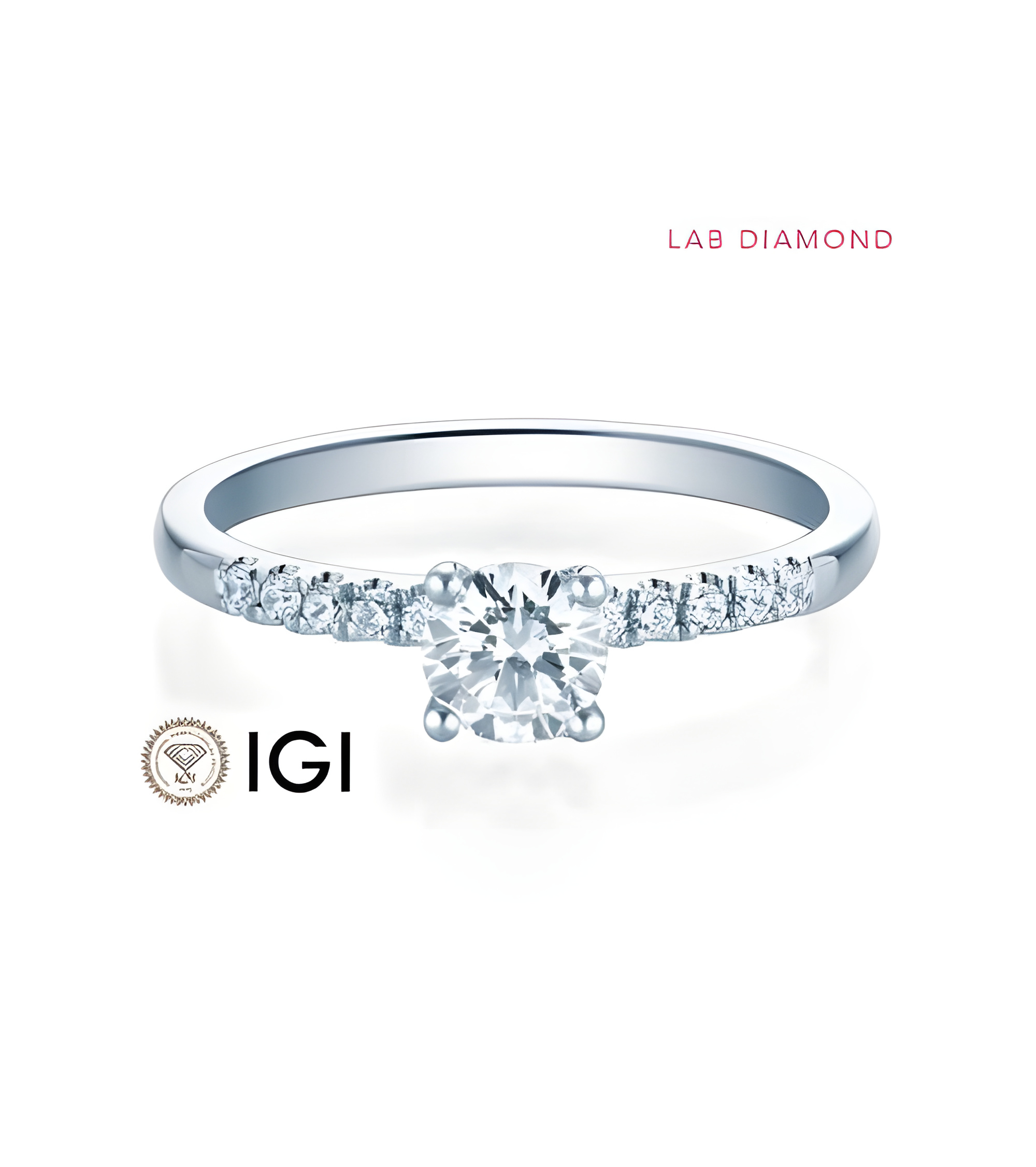 Anillos de compromiso pavé con diamantes artificiales de laboratorio