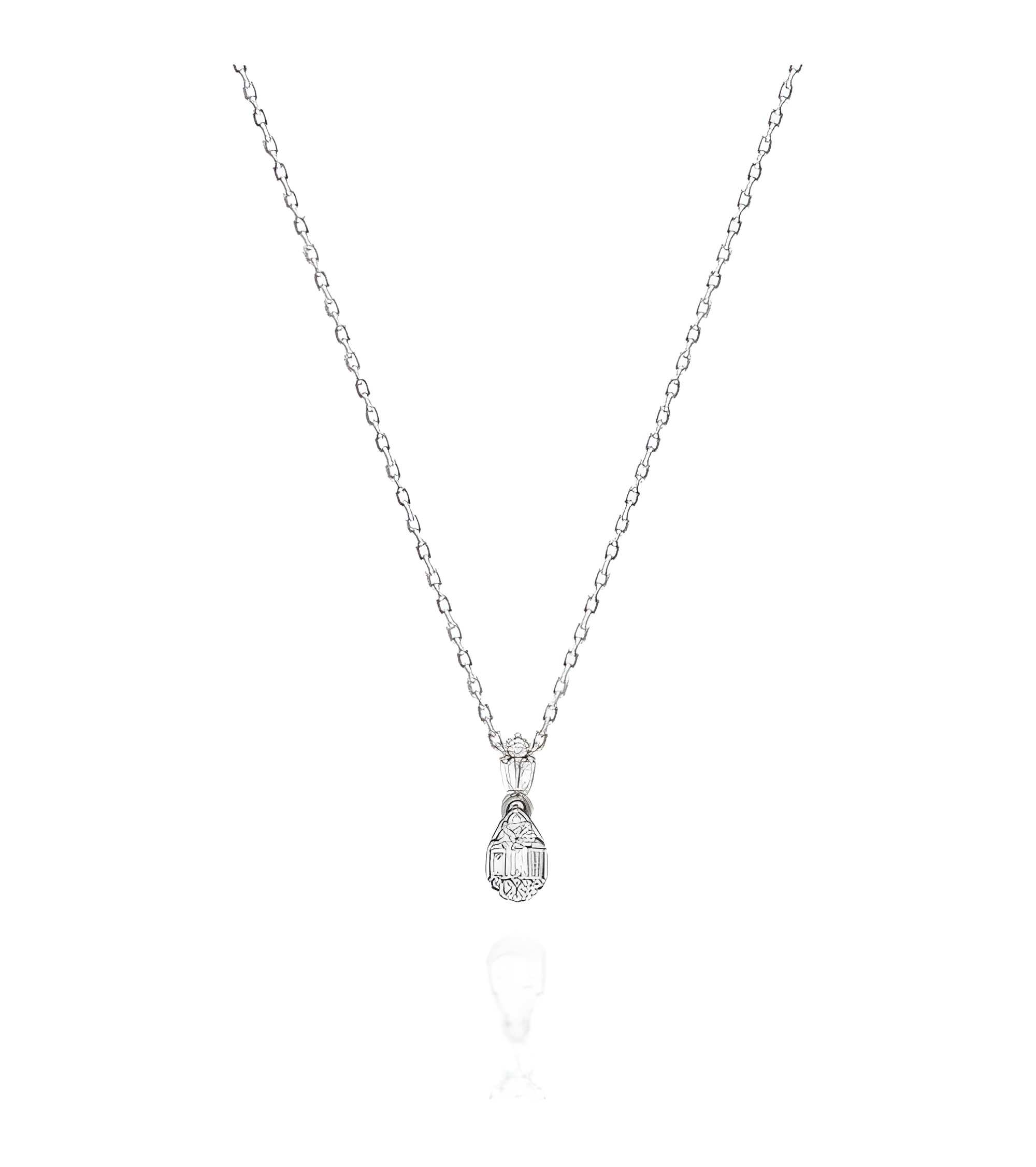 Collar de oro blanco 18k con diamantes en forma de lagrima | Staring