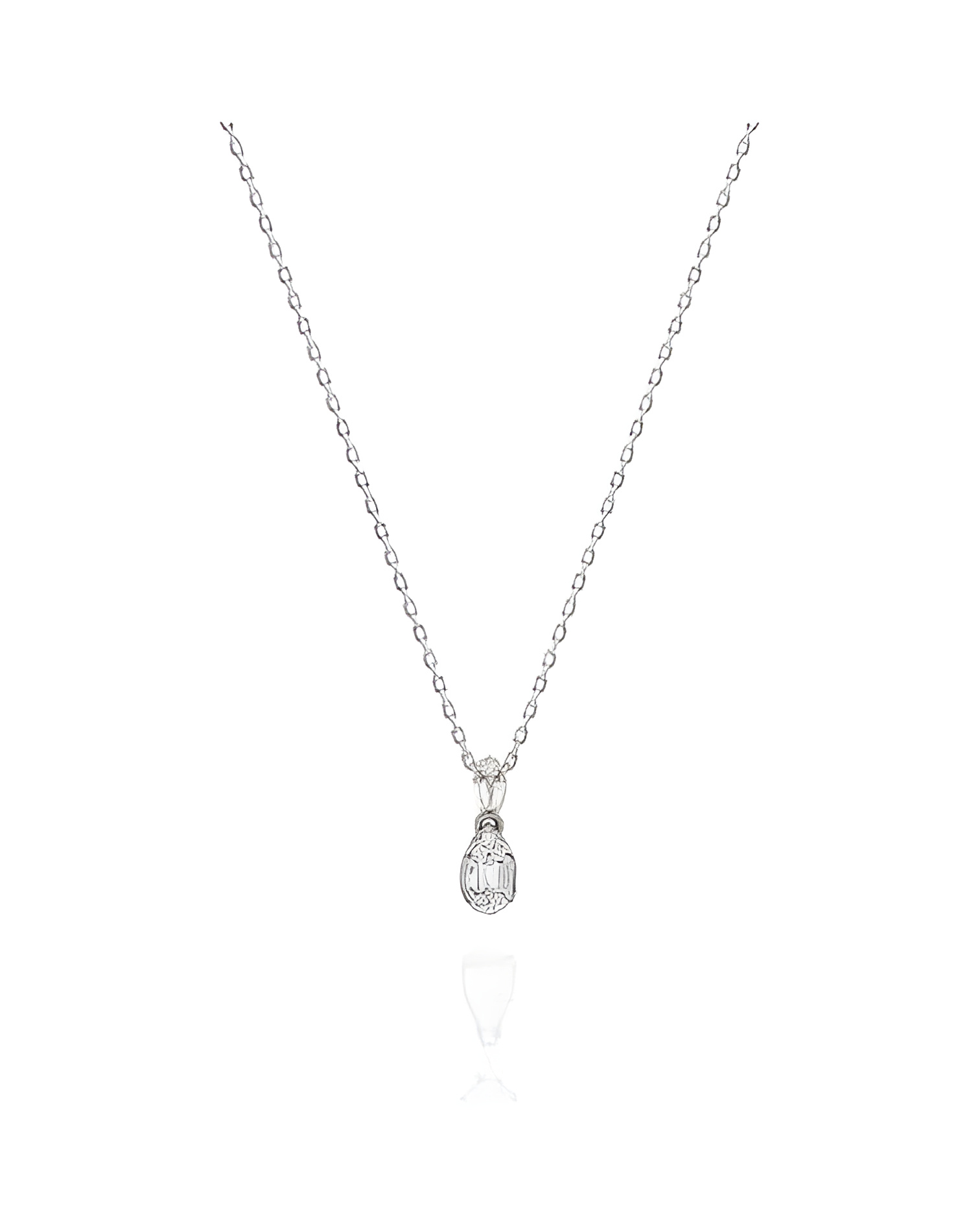 Collar de oro blanco 18k con diamantes en forma de lagrima | Staring