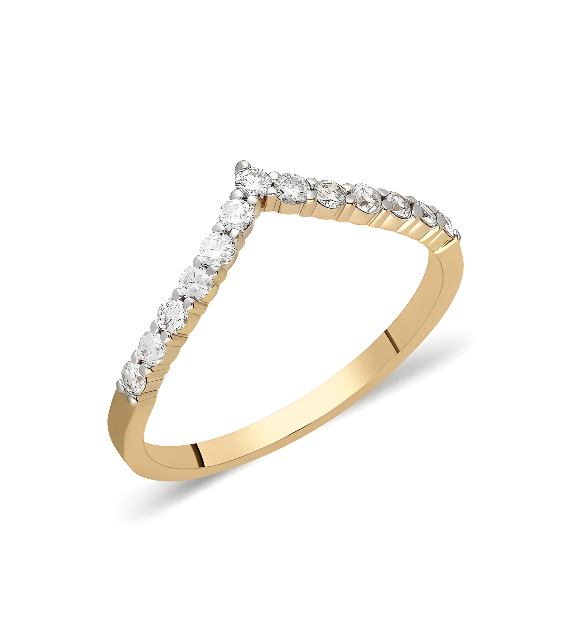 Anillo de compromiso con diamantes en forma de pico | Staring