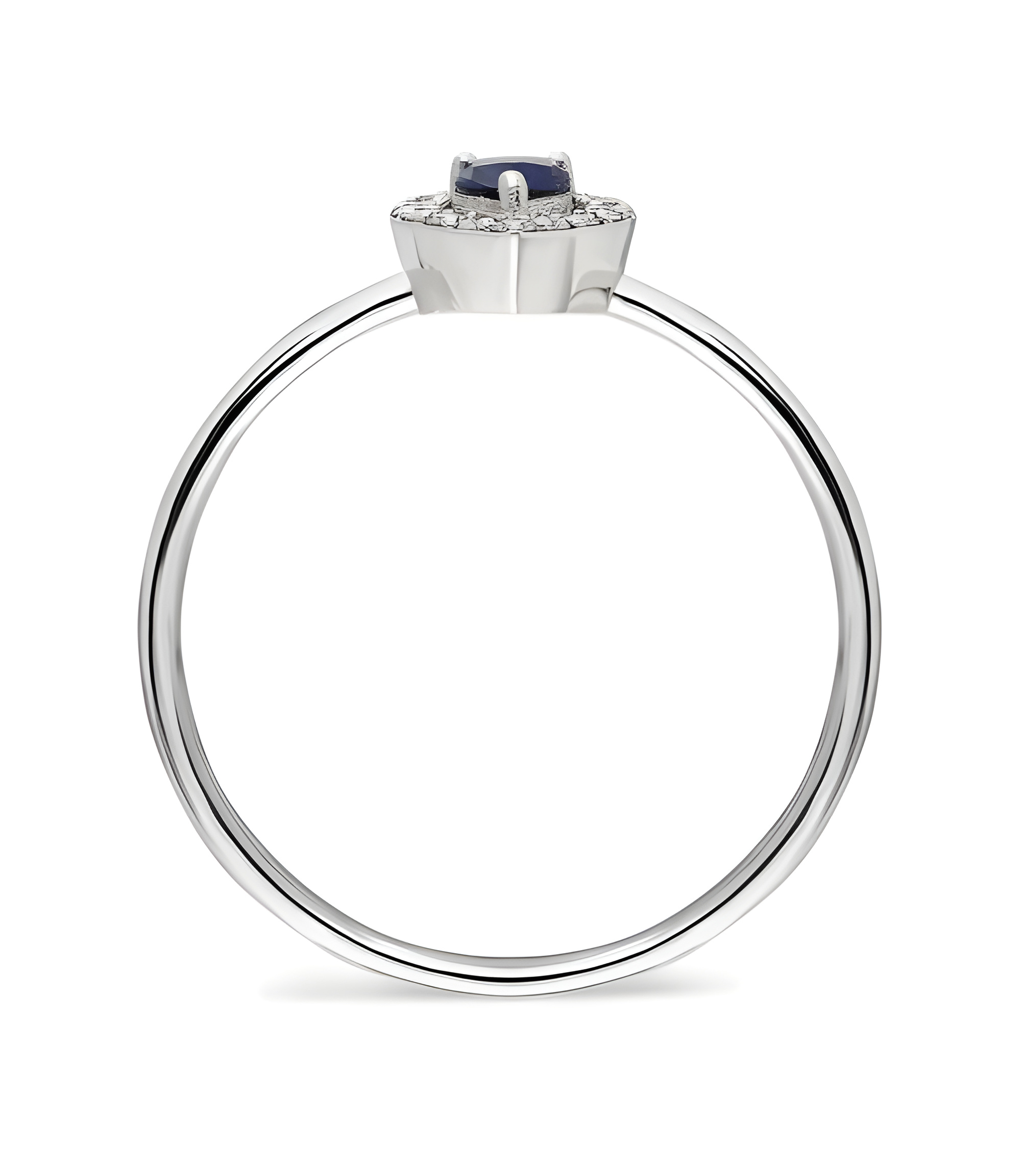 Sortija de oro con un zafiro y diamantes alrededor | Staring