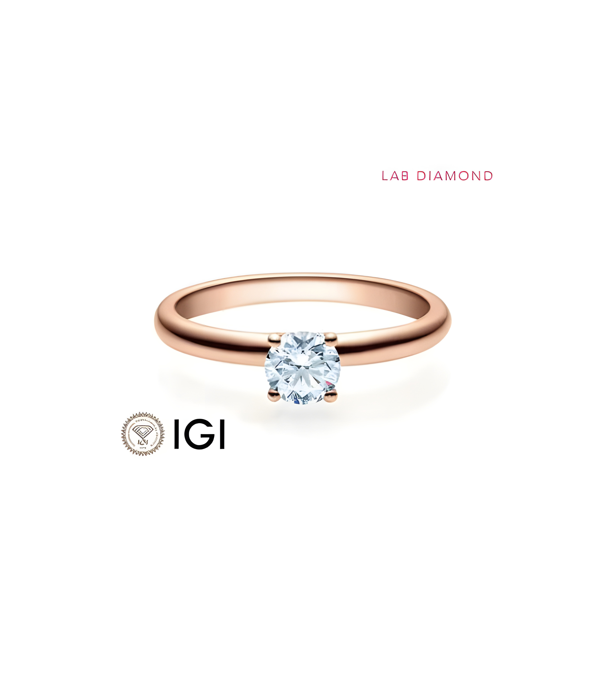 Gold engagement with lab grown diamond in Madrid | Staring