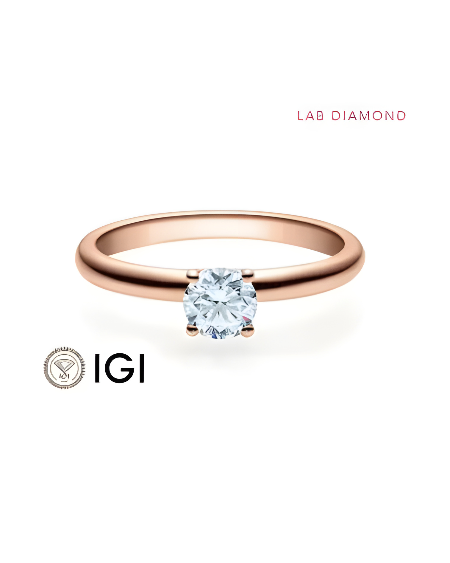 Gold engagement with lab grown diamond in Madrid | Staring