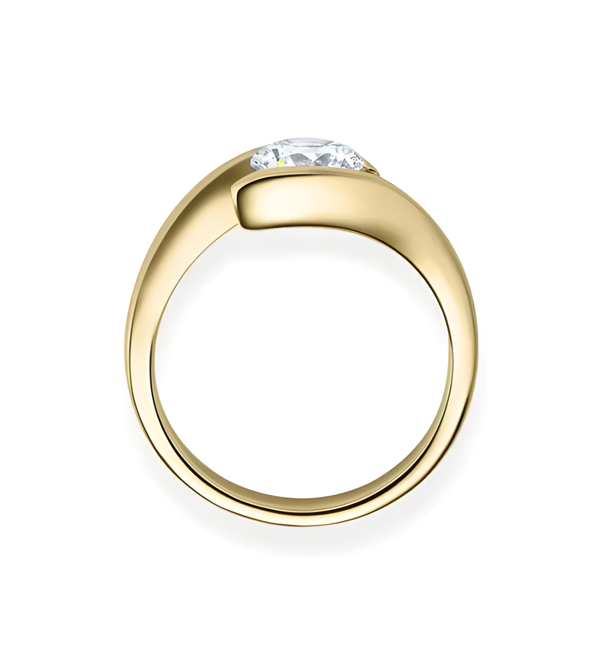 Anillo de compromiso original con un diamante artificial ético