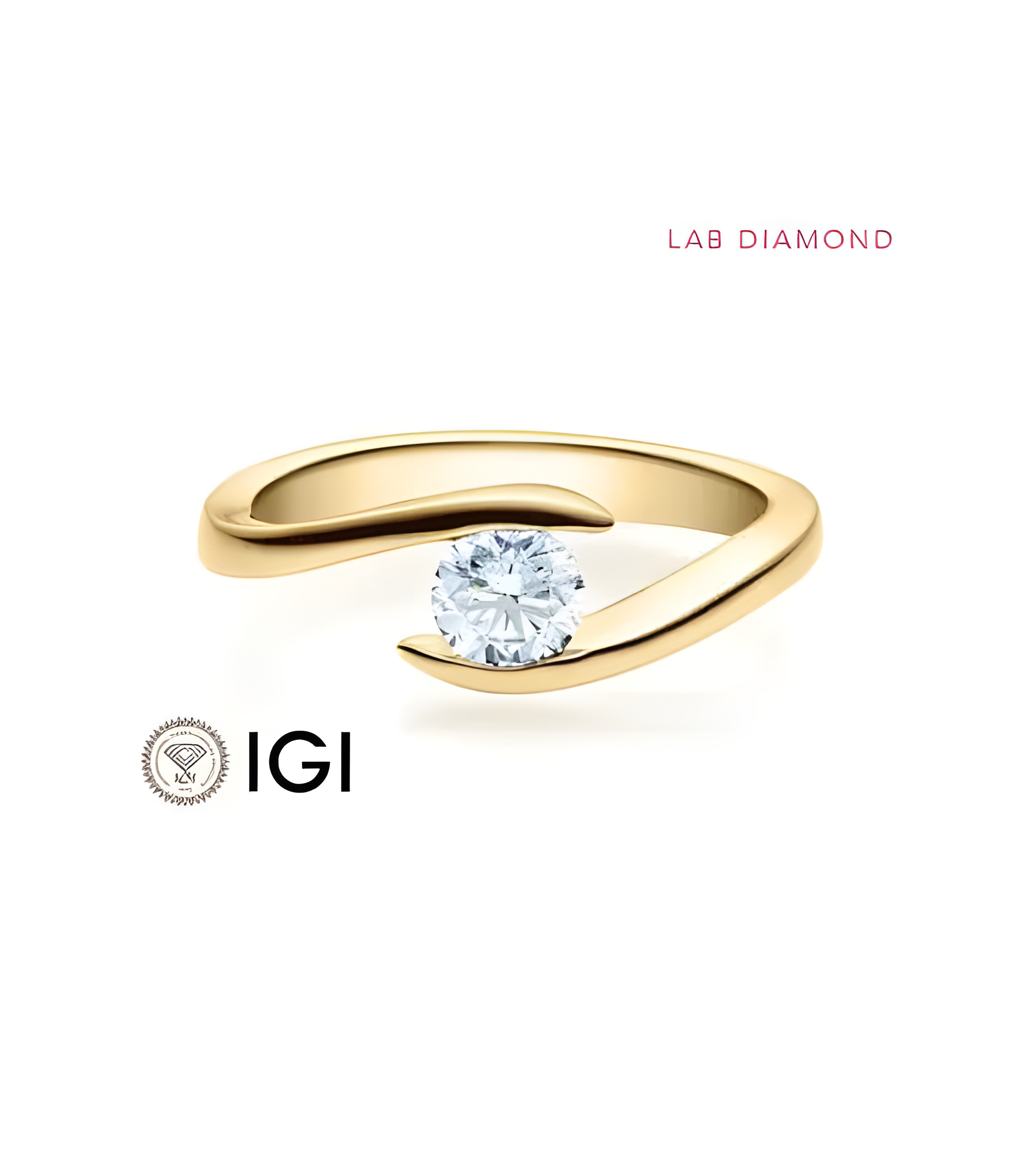 Anillo de compromiso original con un diamante artificial ético