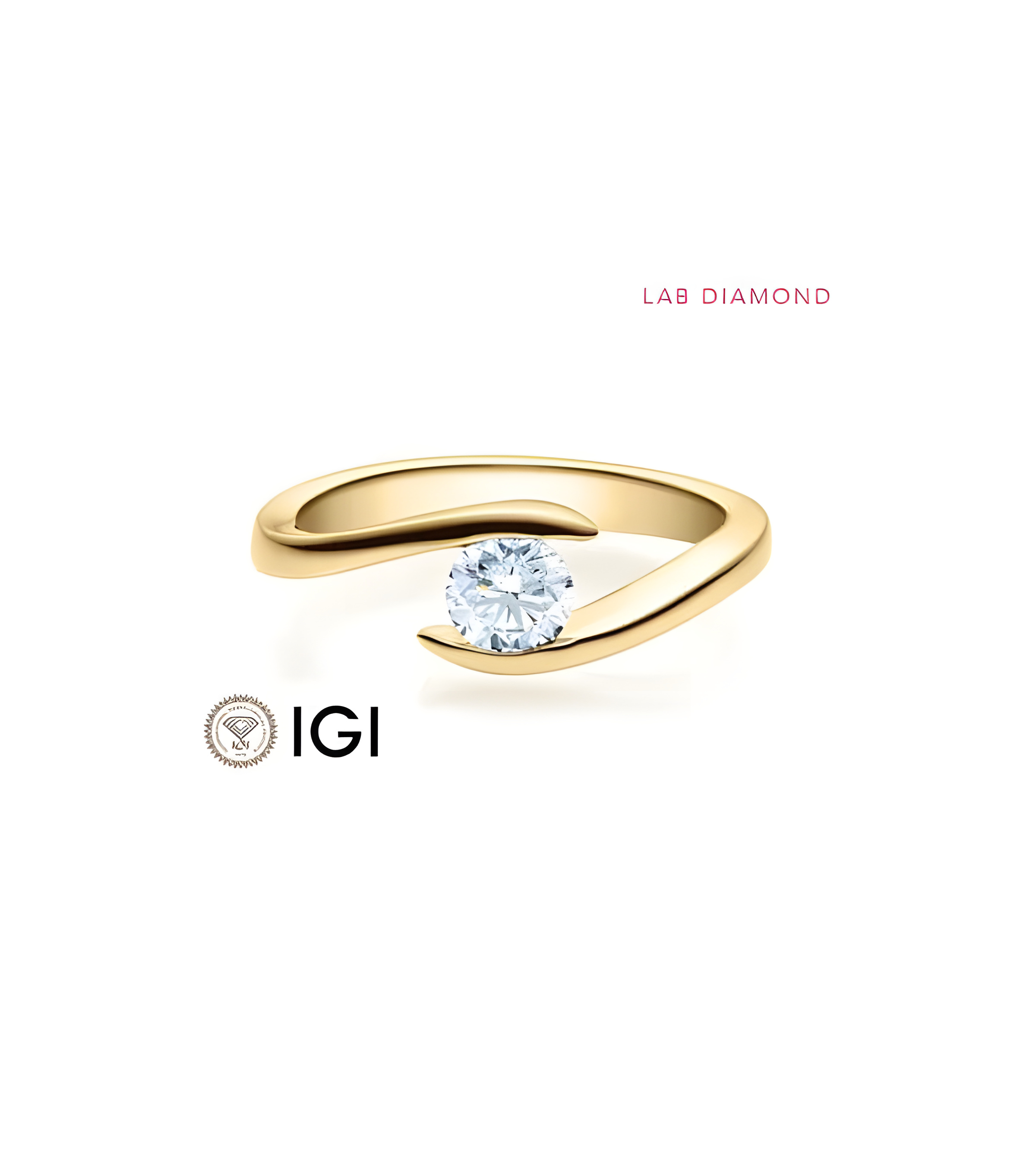 Original gold engagement ring with lab grow diamonds | Staring