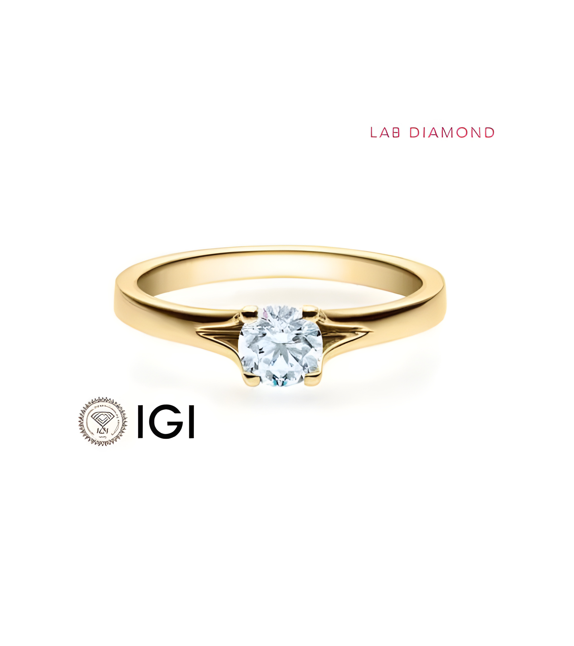 Anillo de compromiso de oro con diamante artificial | Staring