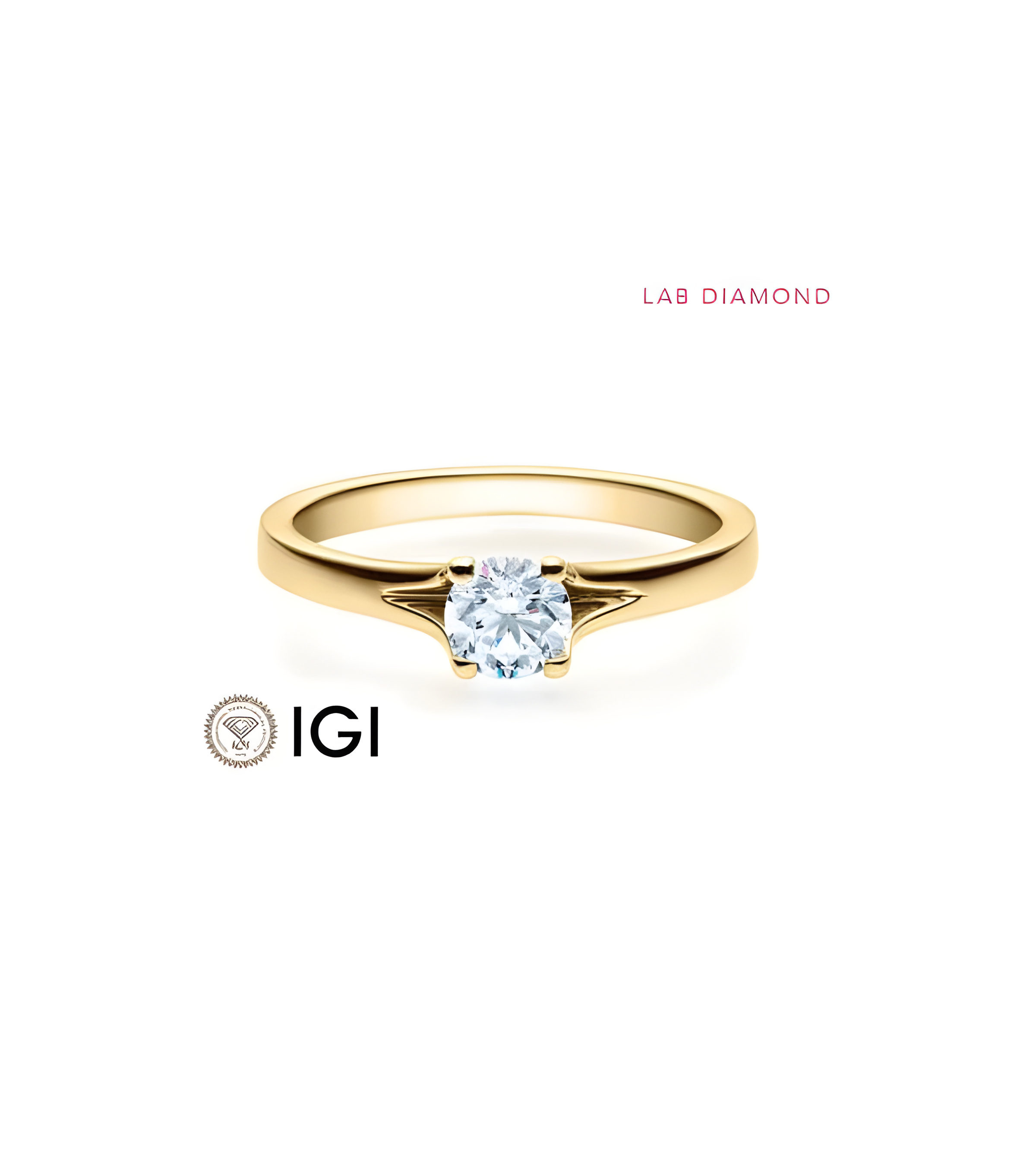 Anillo de compromiso de oro con diamante artificial | Staring