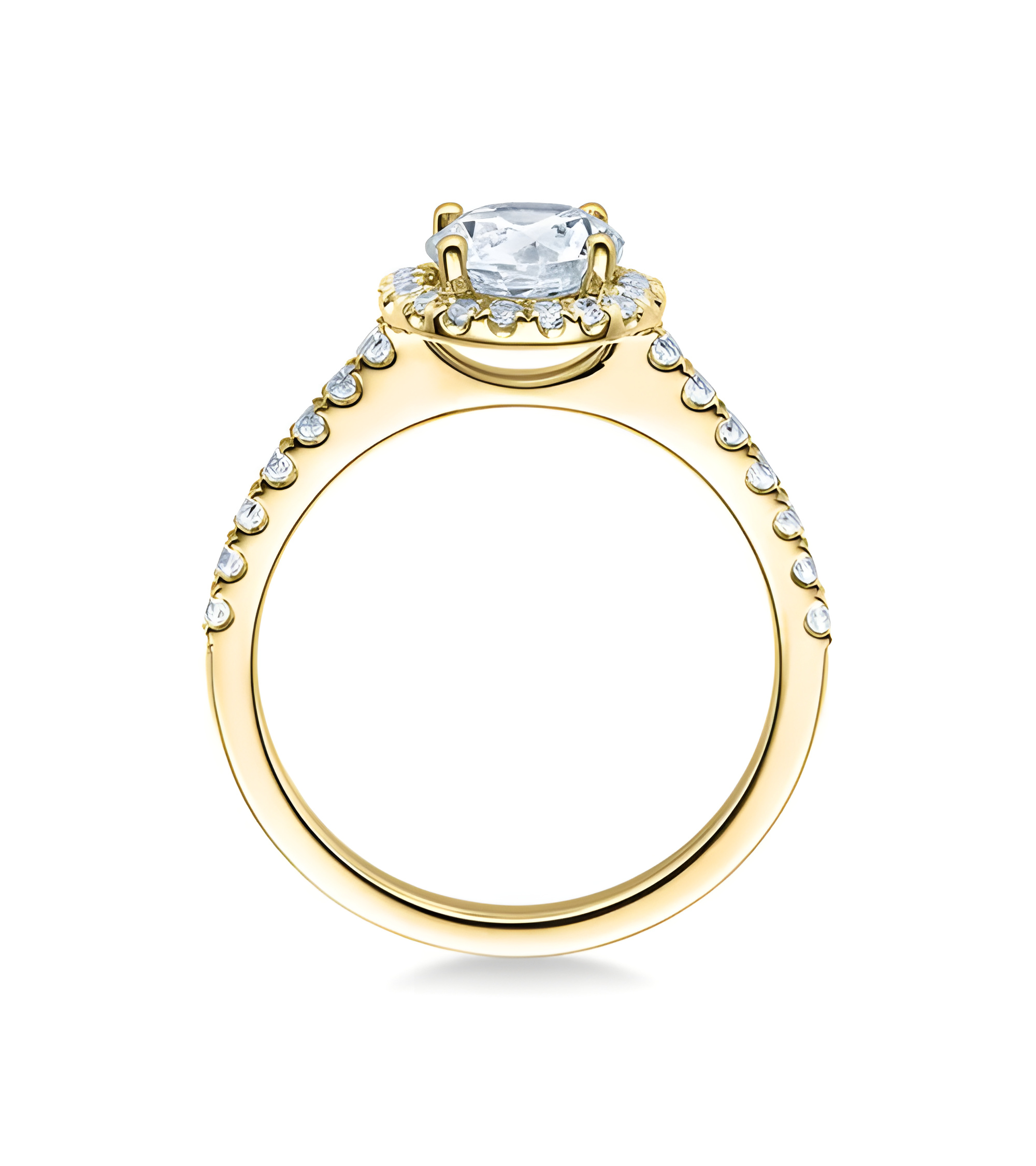 Exclusivo anillo de compromiso con diamantes artificiales éticos