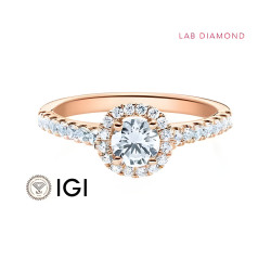 Anillo de compromiso hallo diamantes de laboratorio | Staring