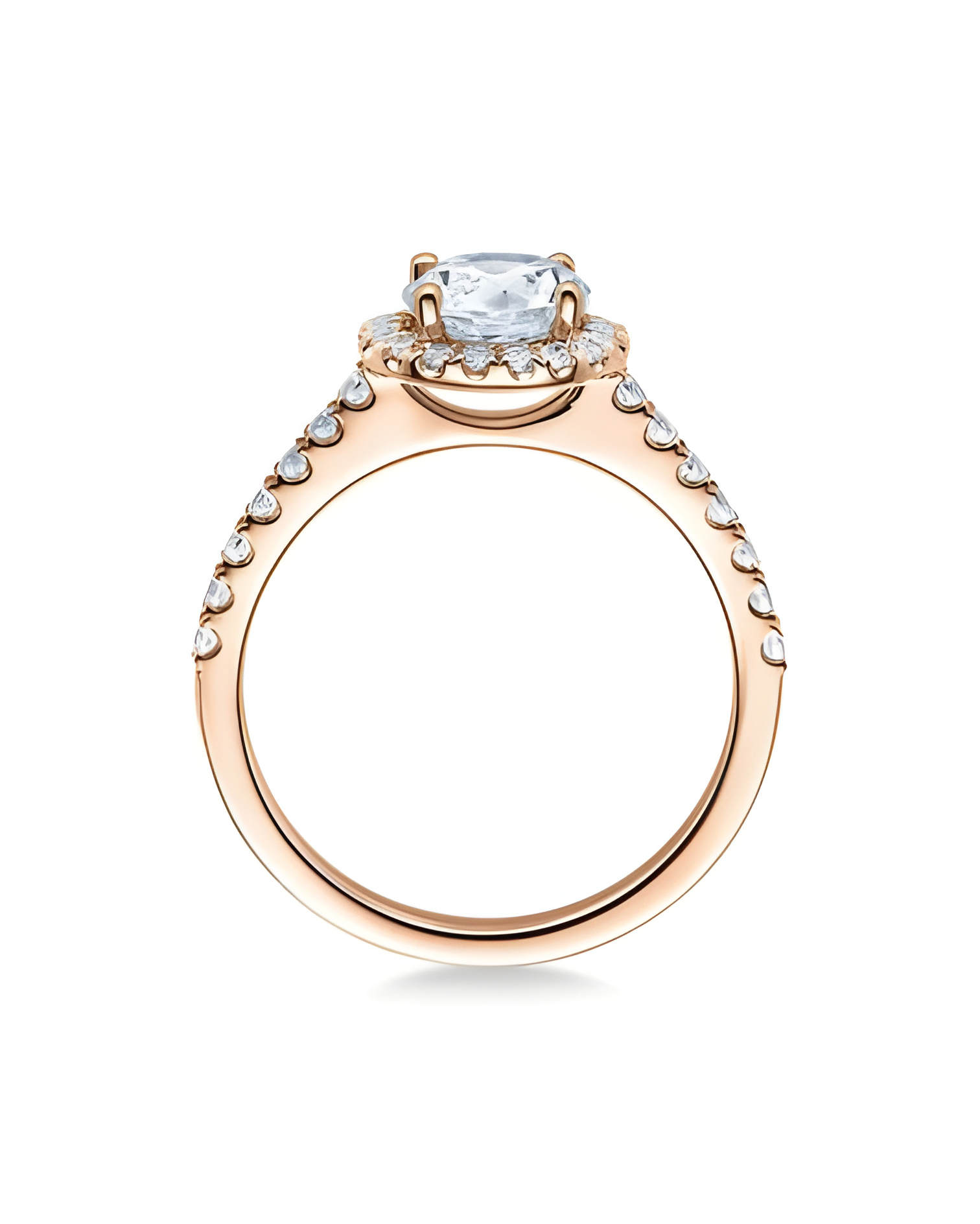 Anillo de compromiso hallo diamantes de laboratorio | Staring