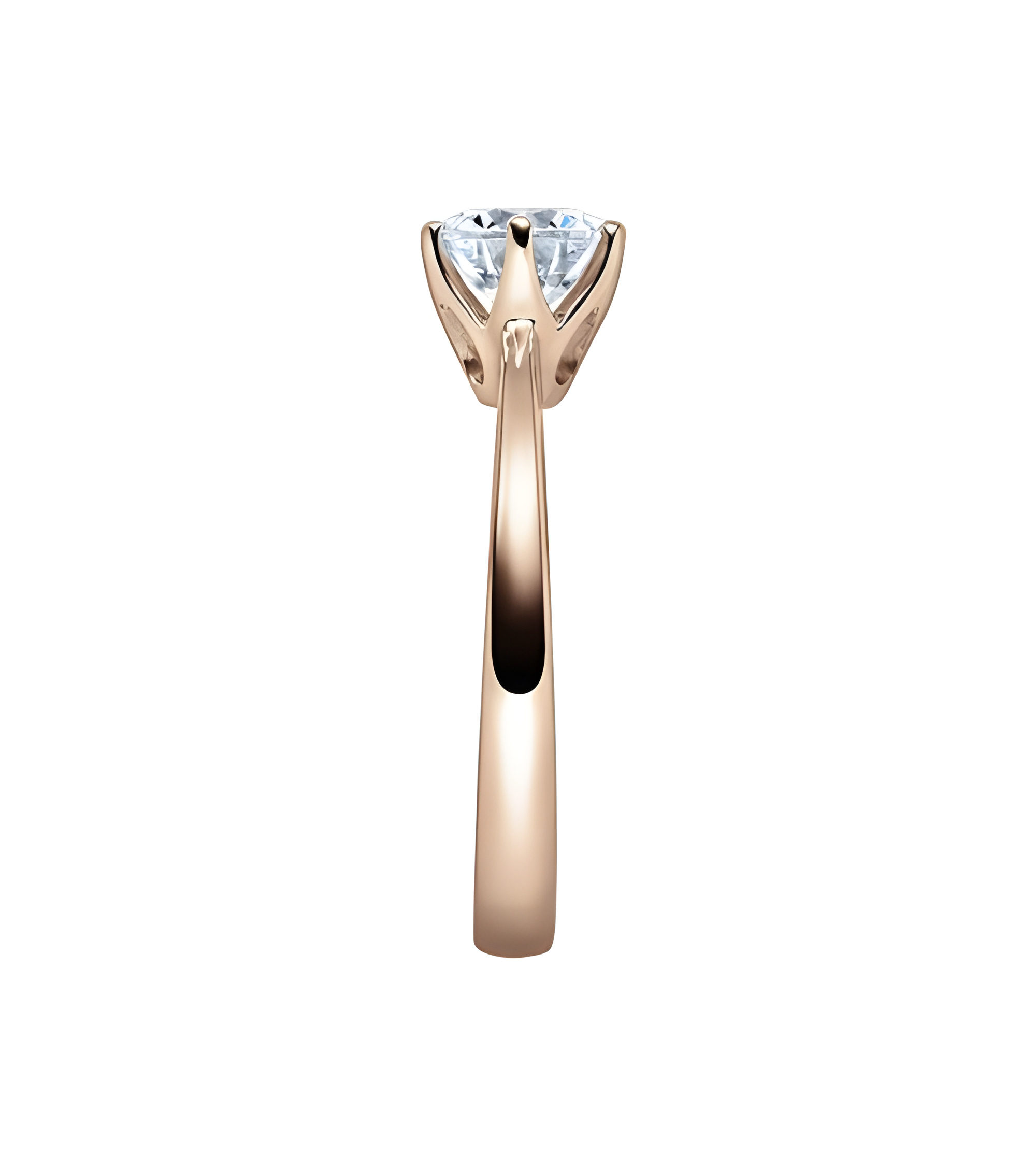 Rose gold engagement ring with synthetic diamond | Staring