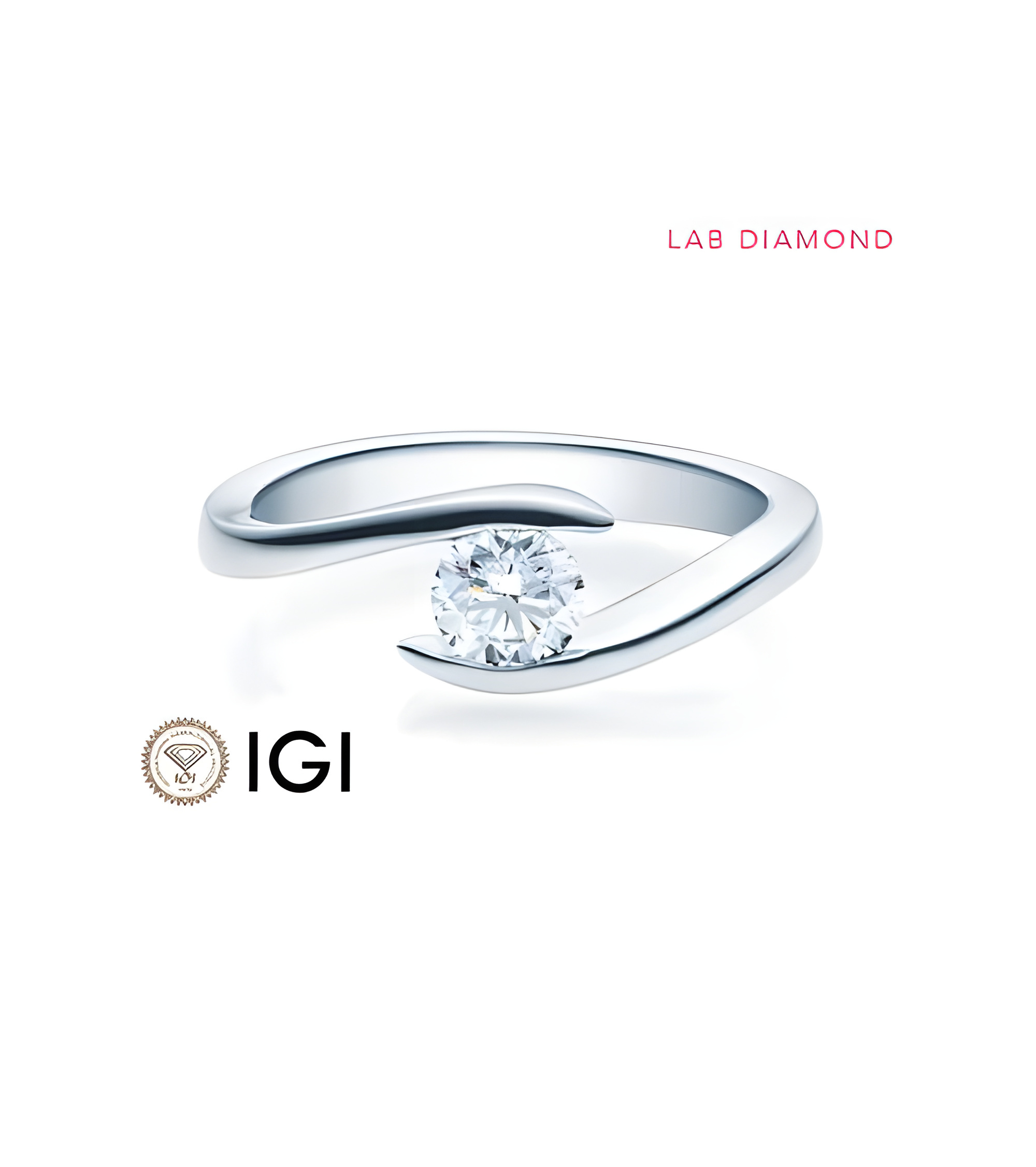 Anillo de compromiso original con un diamante artificial ético