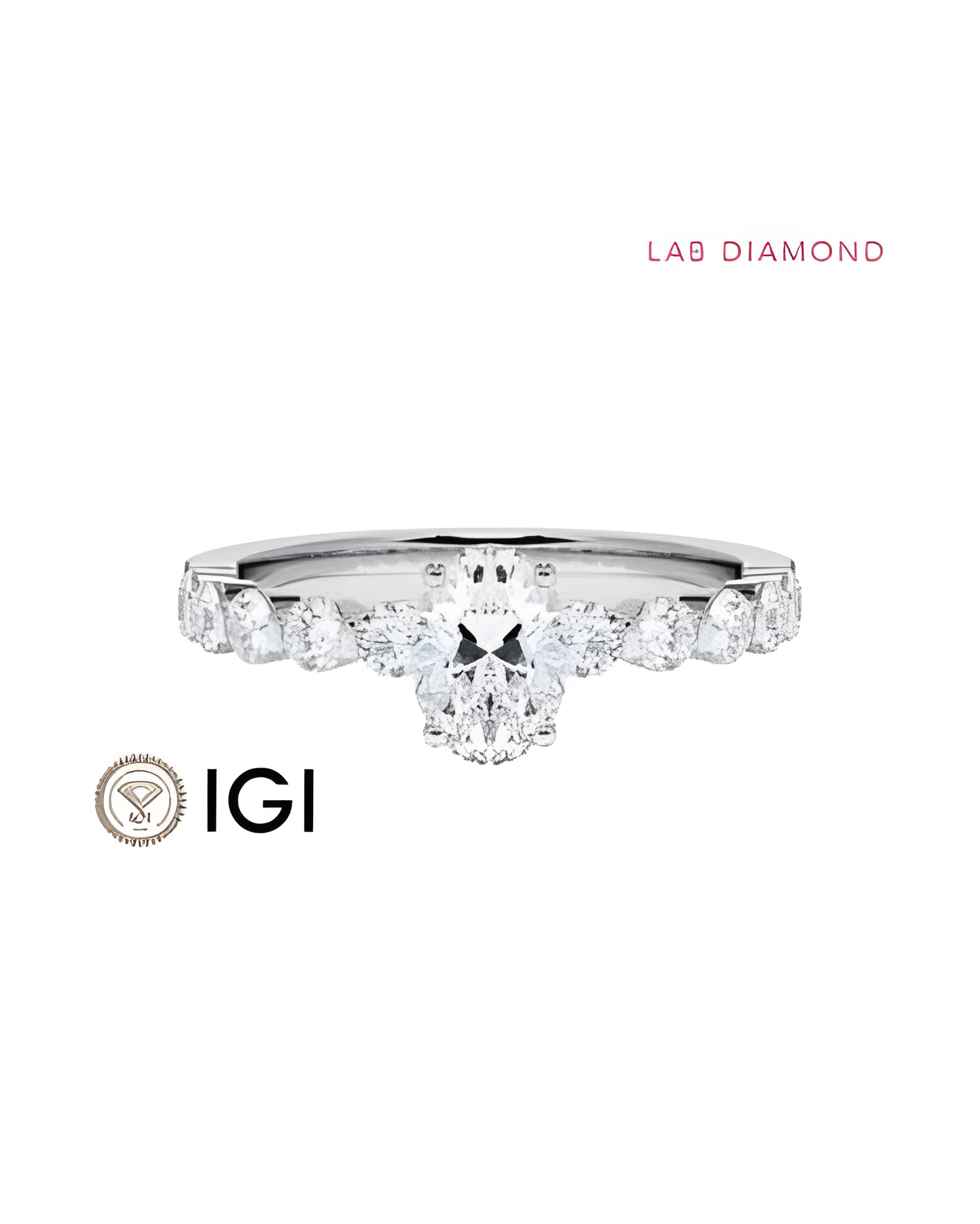 Anillo de compromiso con diamante de laboratorio oval | Staring