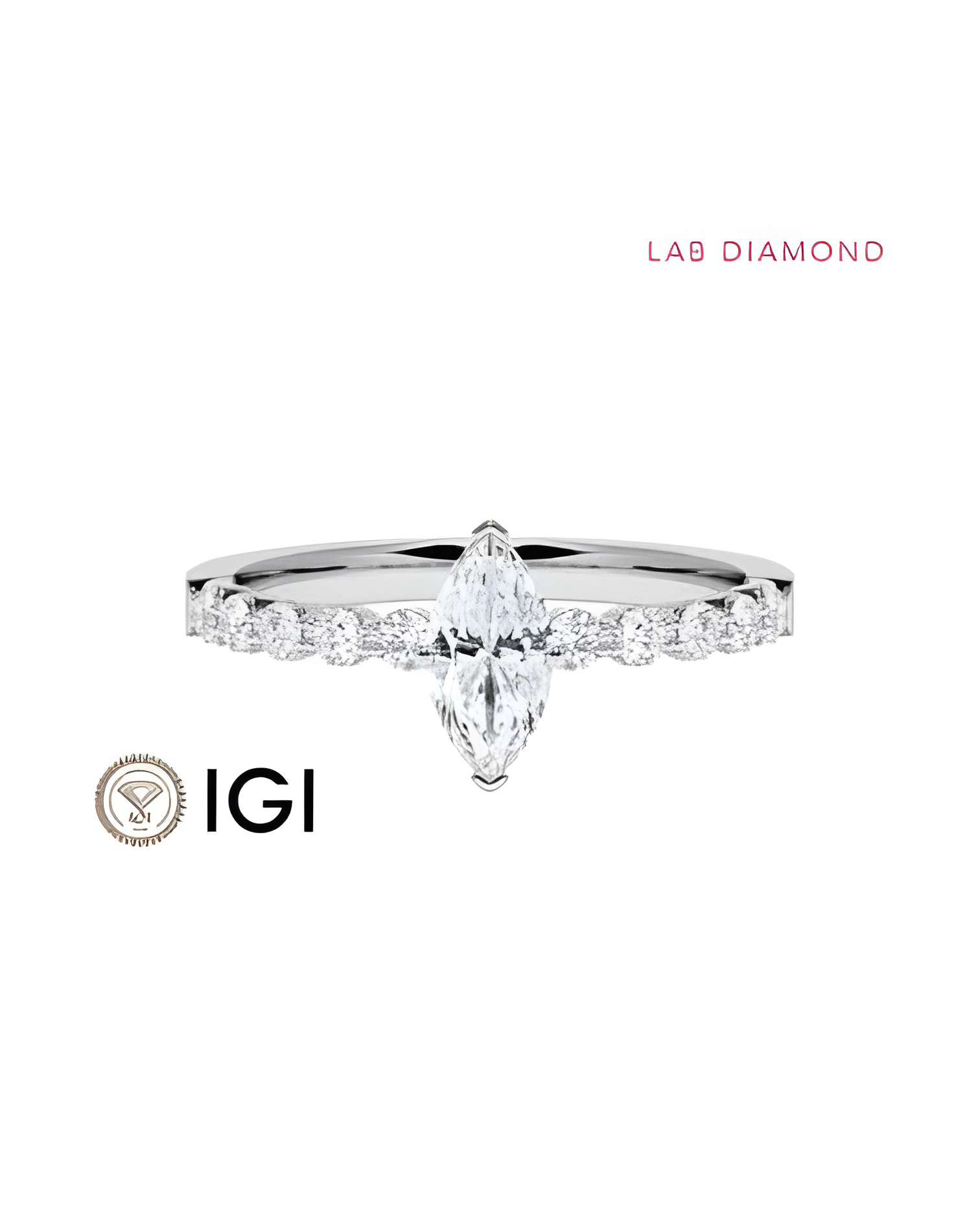 Anillo de compromiso con diamante de laboratorio marquesa | Staring