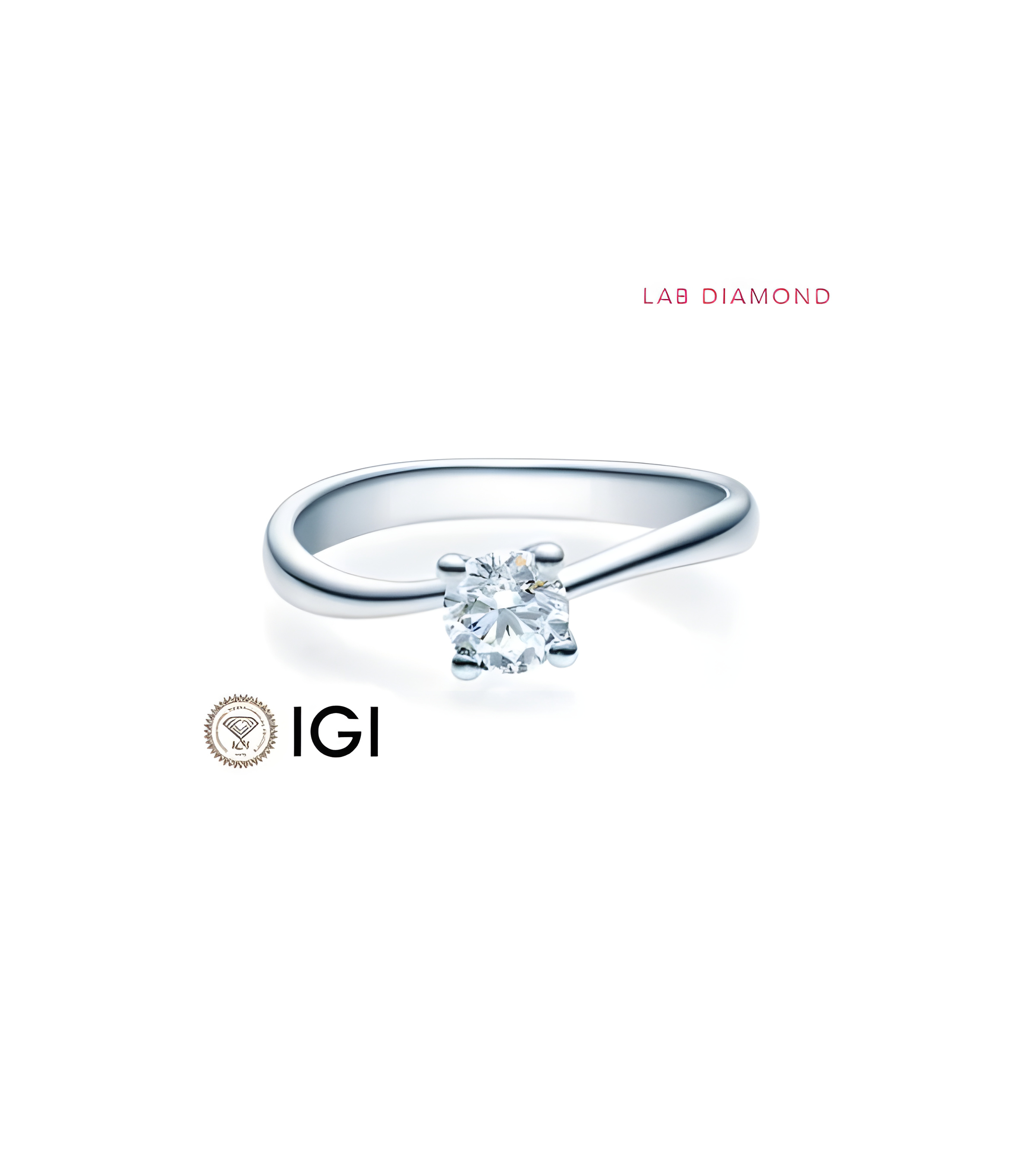 Original anillo de compromiso solitario con diamante artificial