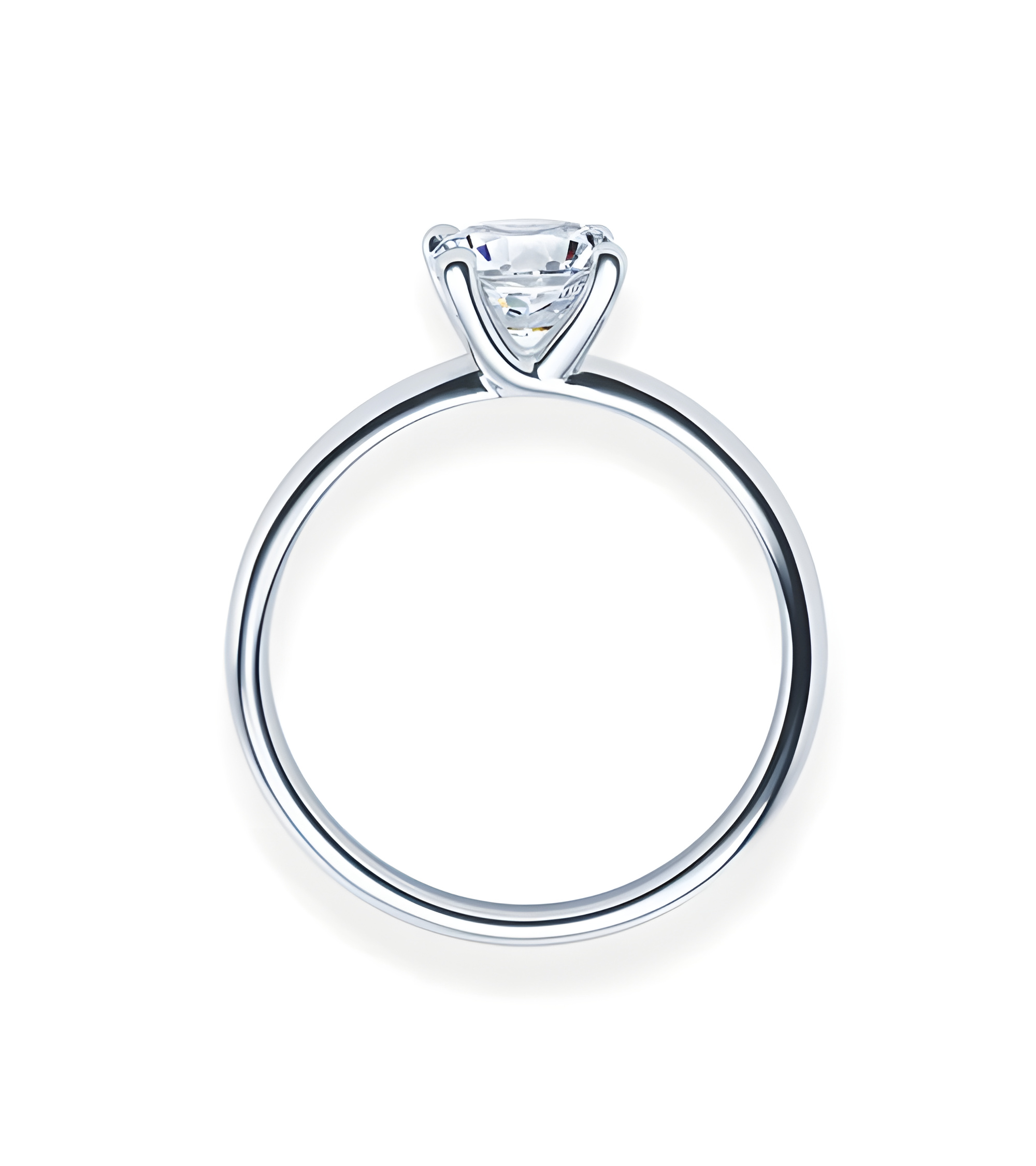 Original anillo de compromiso solitario con diamante artificial