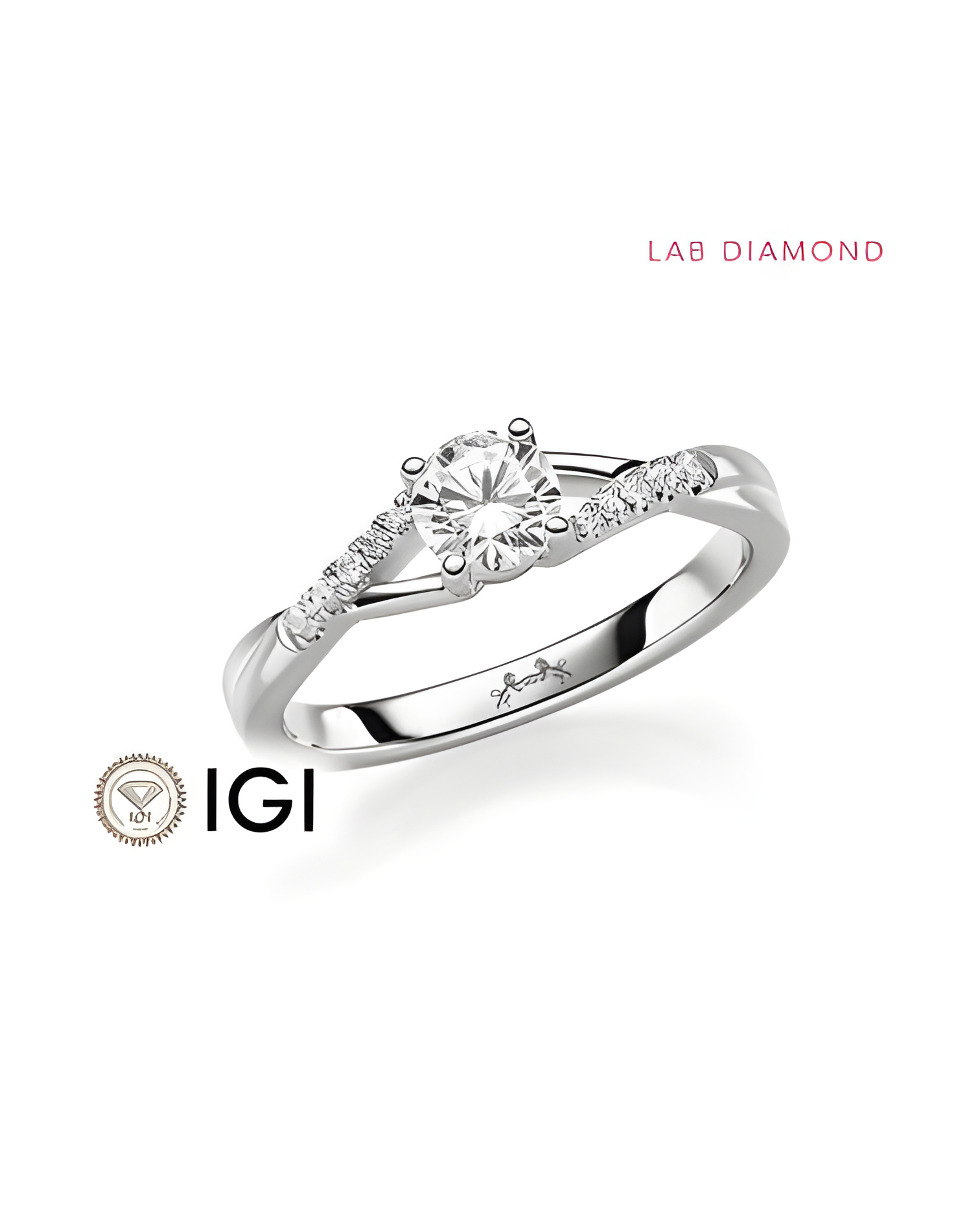 Anillo de compromiso entrelazado con diamantes artificiales | Staring