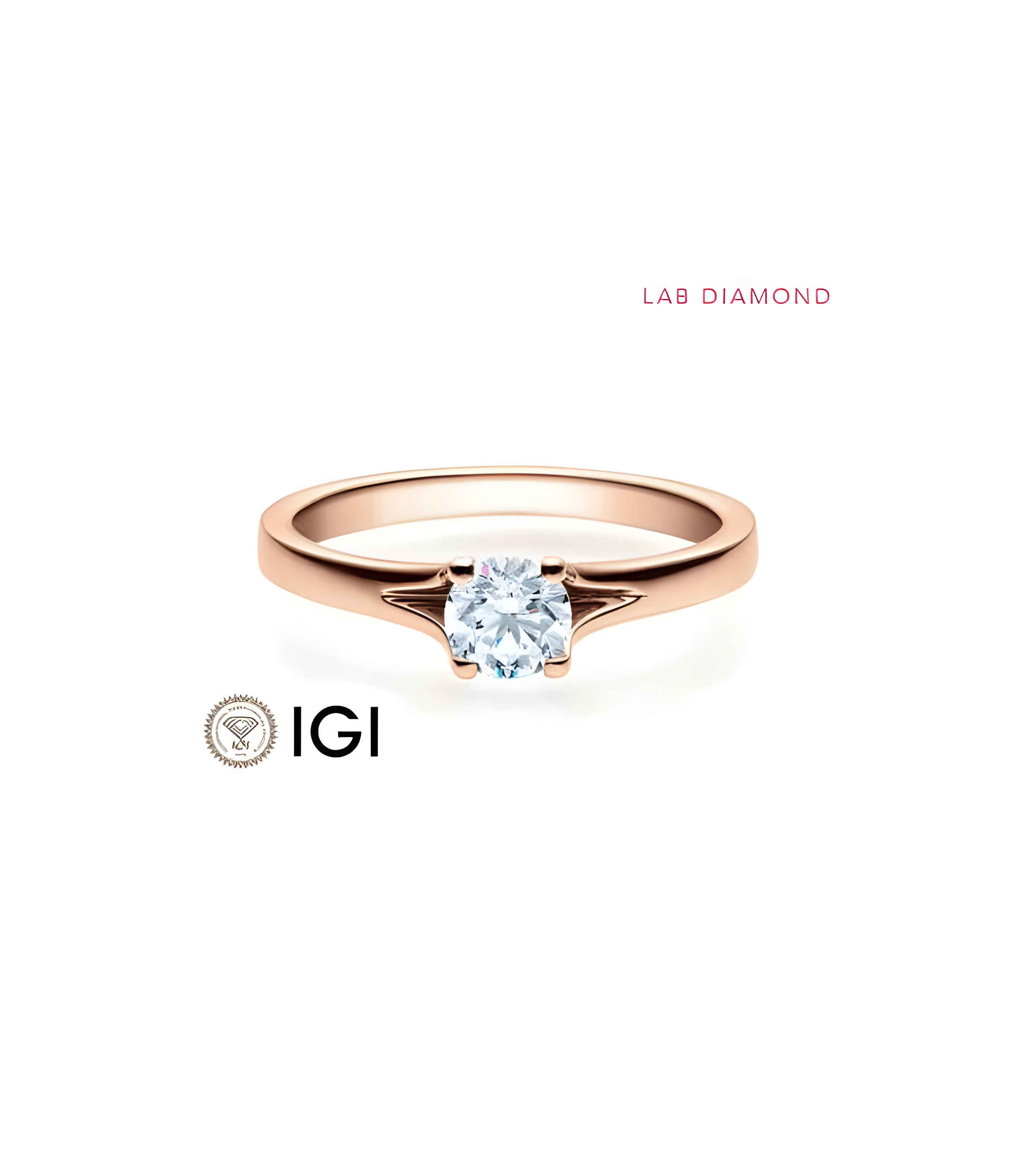 Anillo de pedida de oro con diamante artificial | Staring