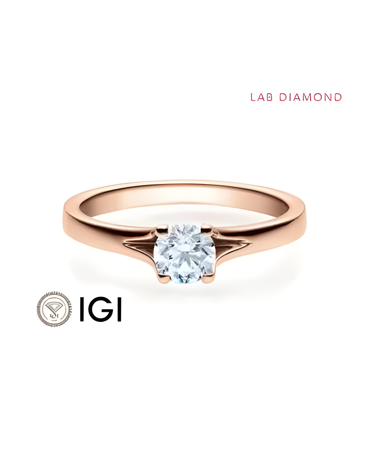 Anillo de pedida de oro con diamante artificial | Staring