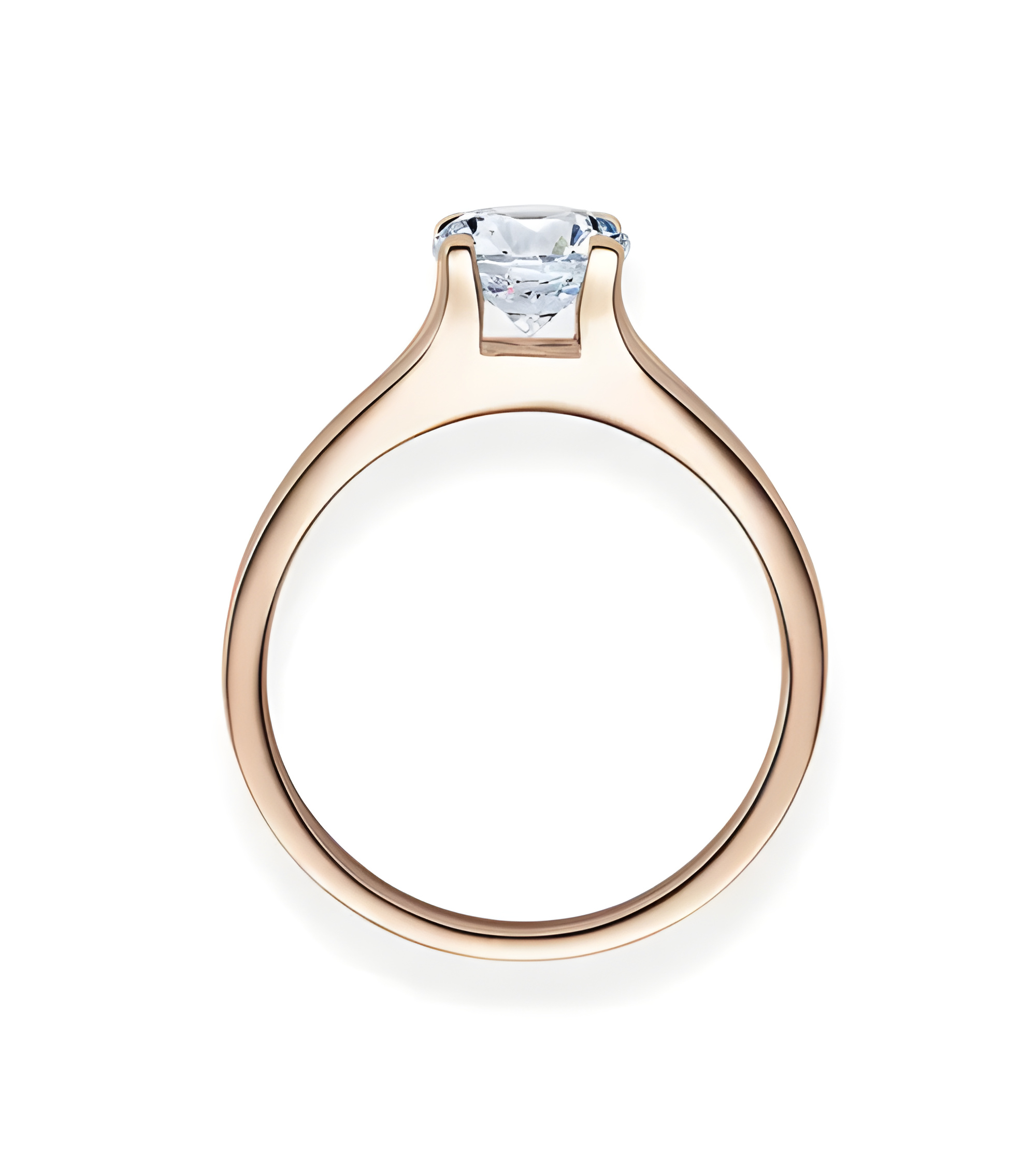 Anillo de pedida de oro con diamante artificial | Staring