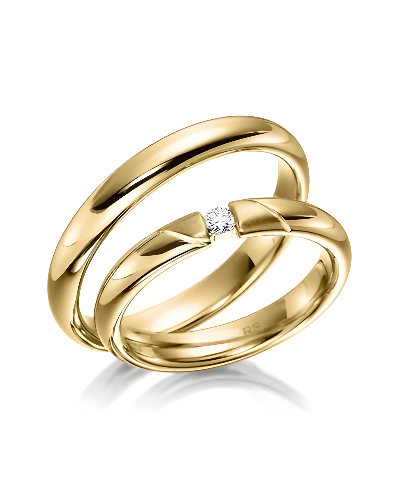 Alianzas de boda en Tenerife en oro amarillo de 14 y 18k I Staring