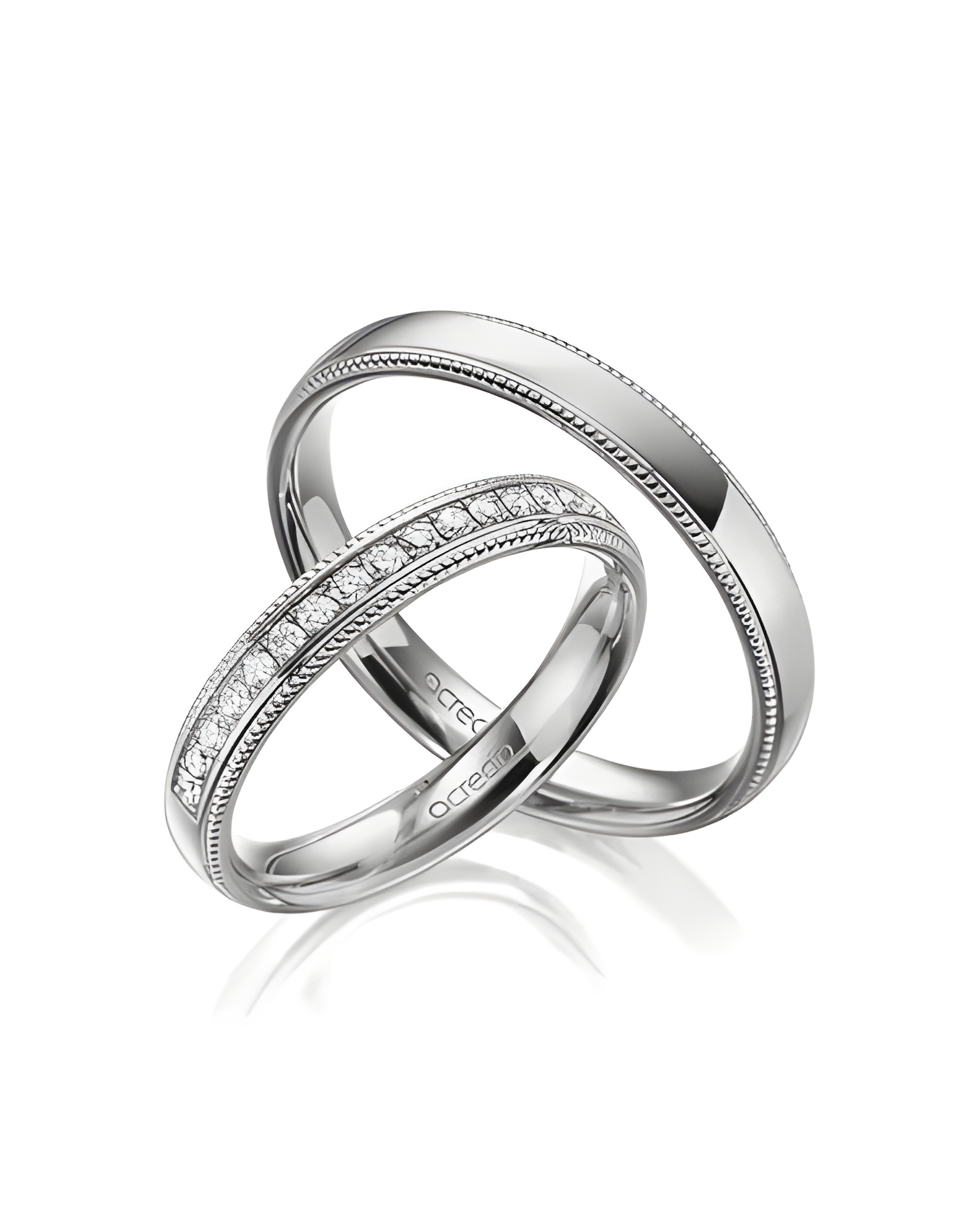 Alianzas de matrimonio de Platino con diamantes naturales