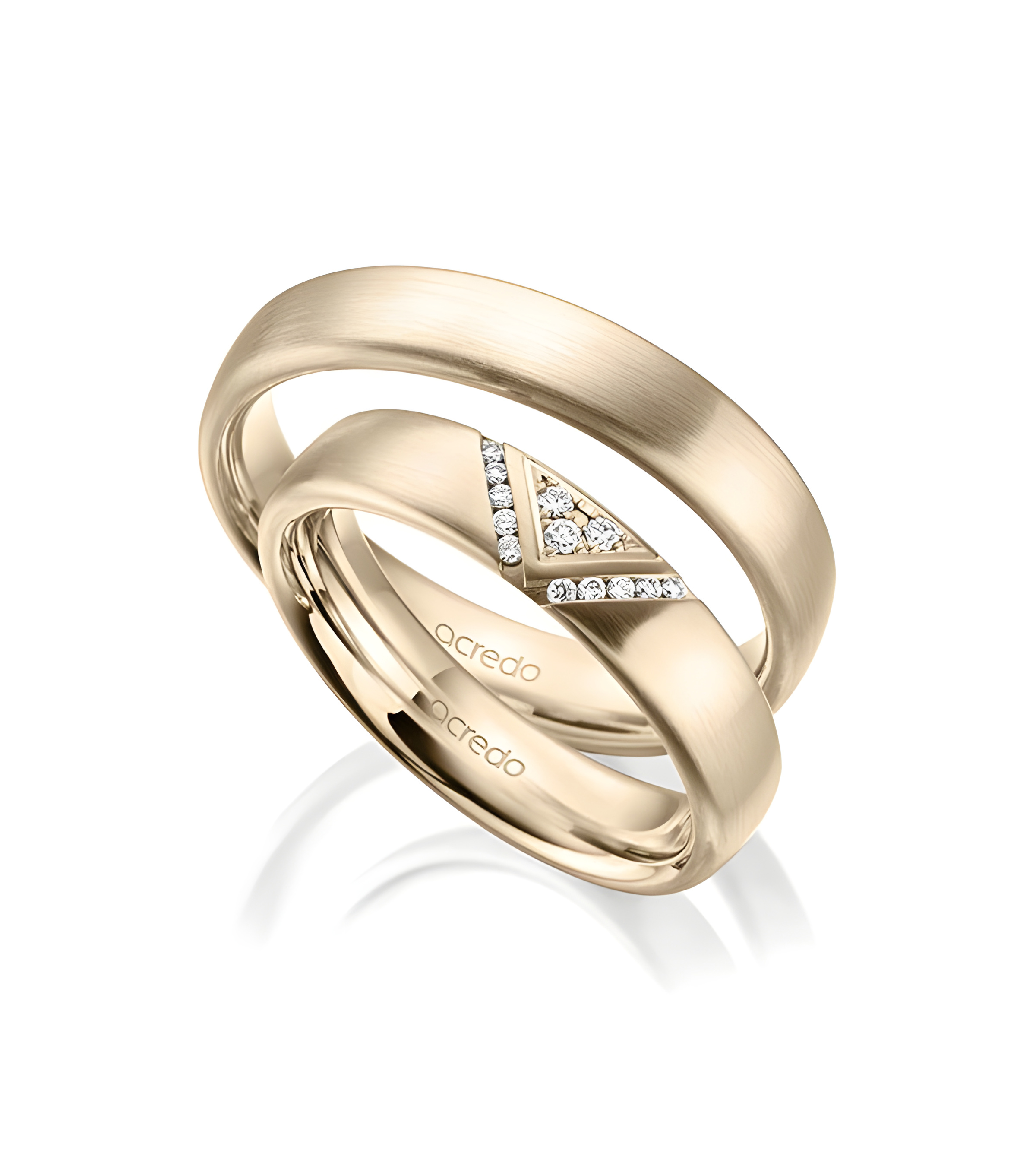 Alianzas únicas de oro en color rosa con diamantes