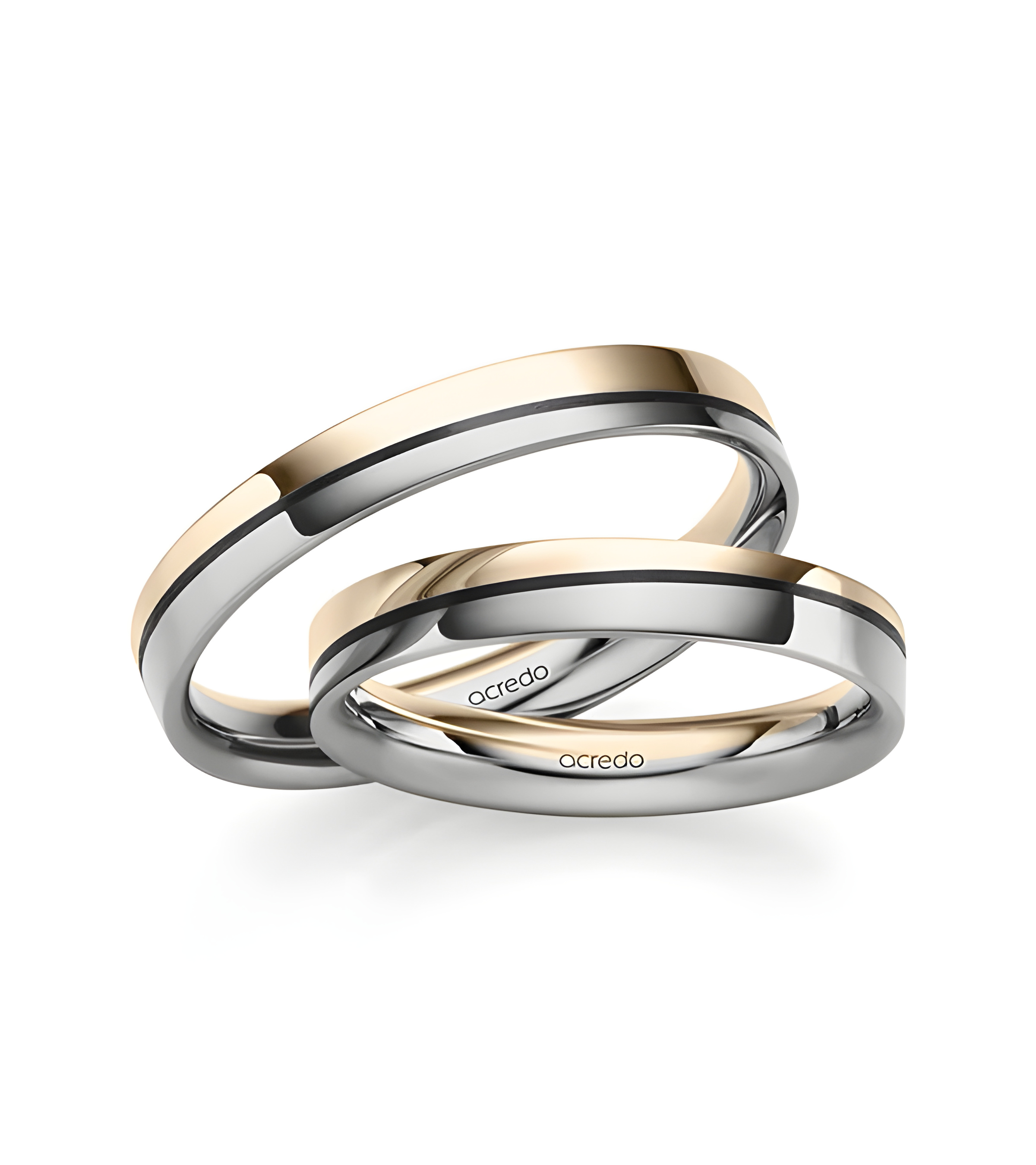 Exclusivas alianzas de boda de oro amarillo y negro