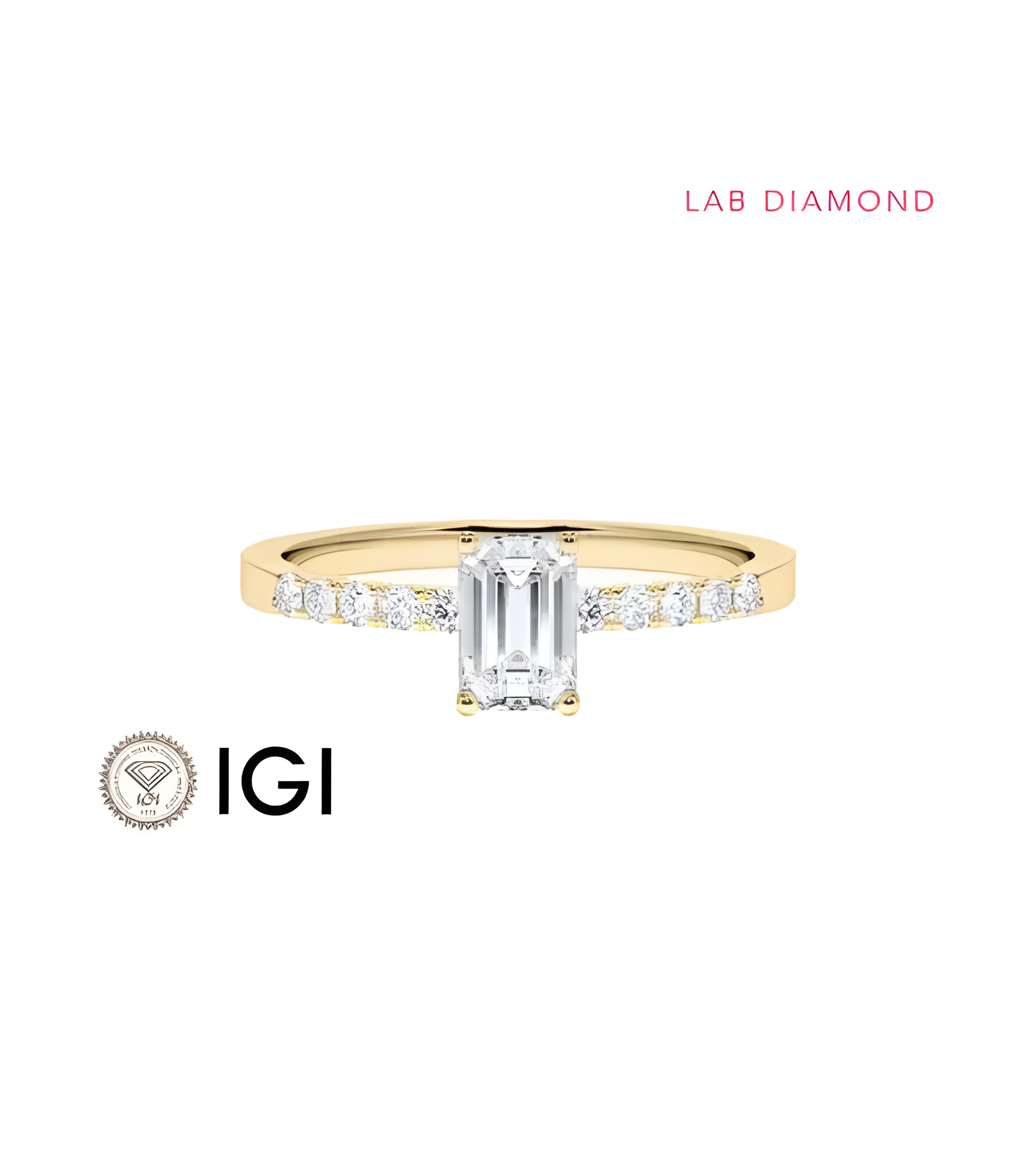 Anillo de compromiso con diamante ético emerald | Staring