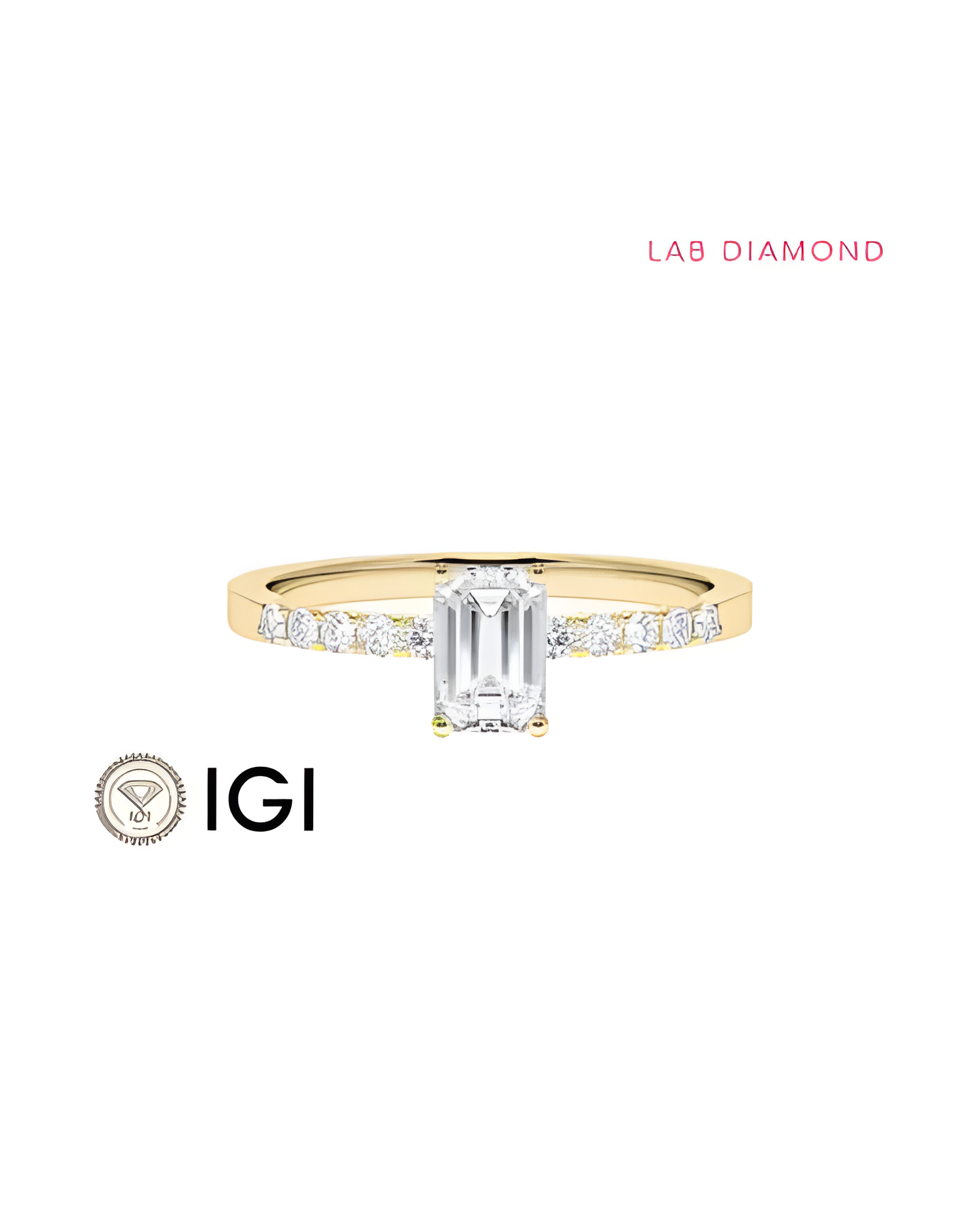 Anillo de compromiso con diamante ético emerald | Staring