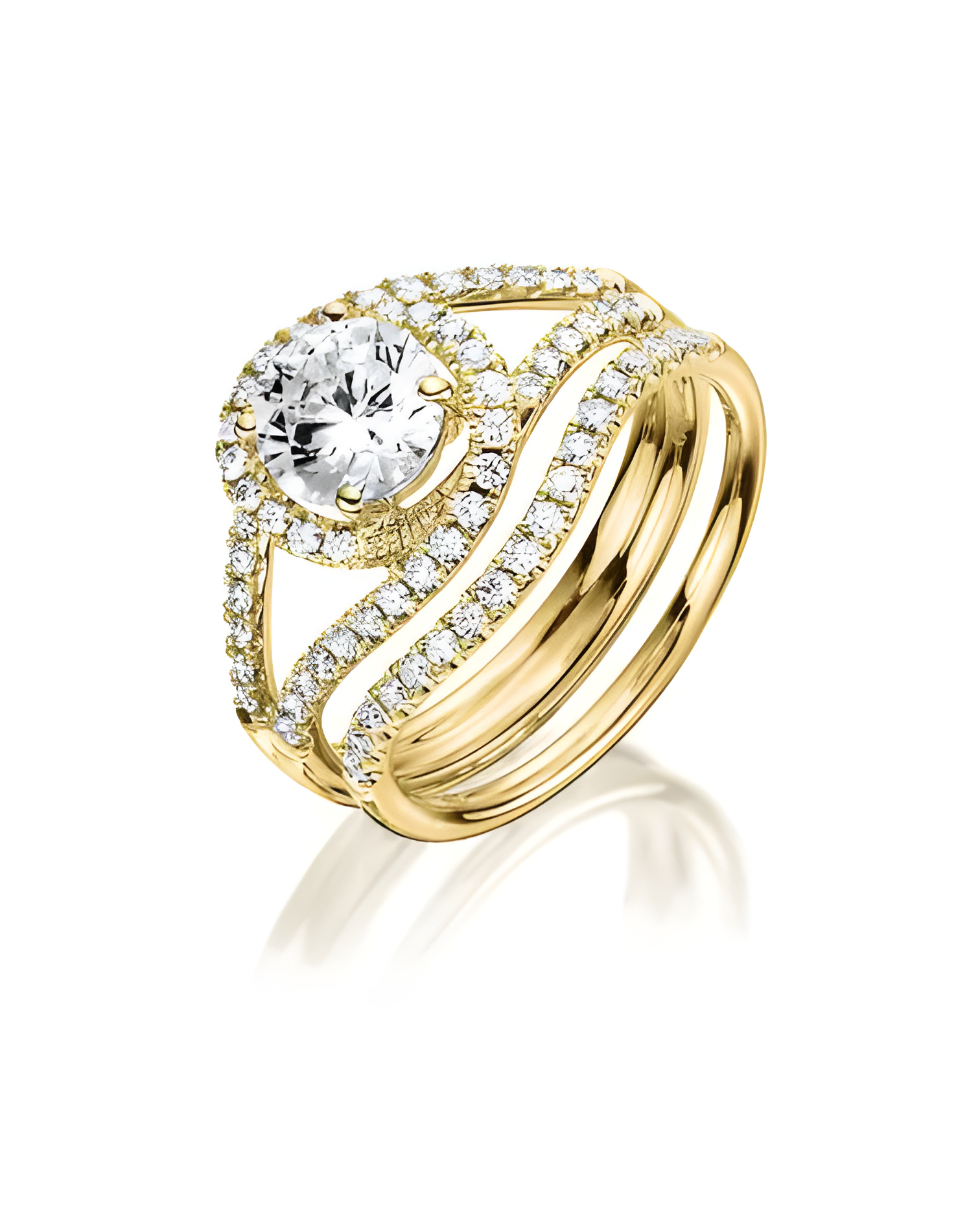 Anillo con diamantes para combinar con anillo de compromiso | Staring