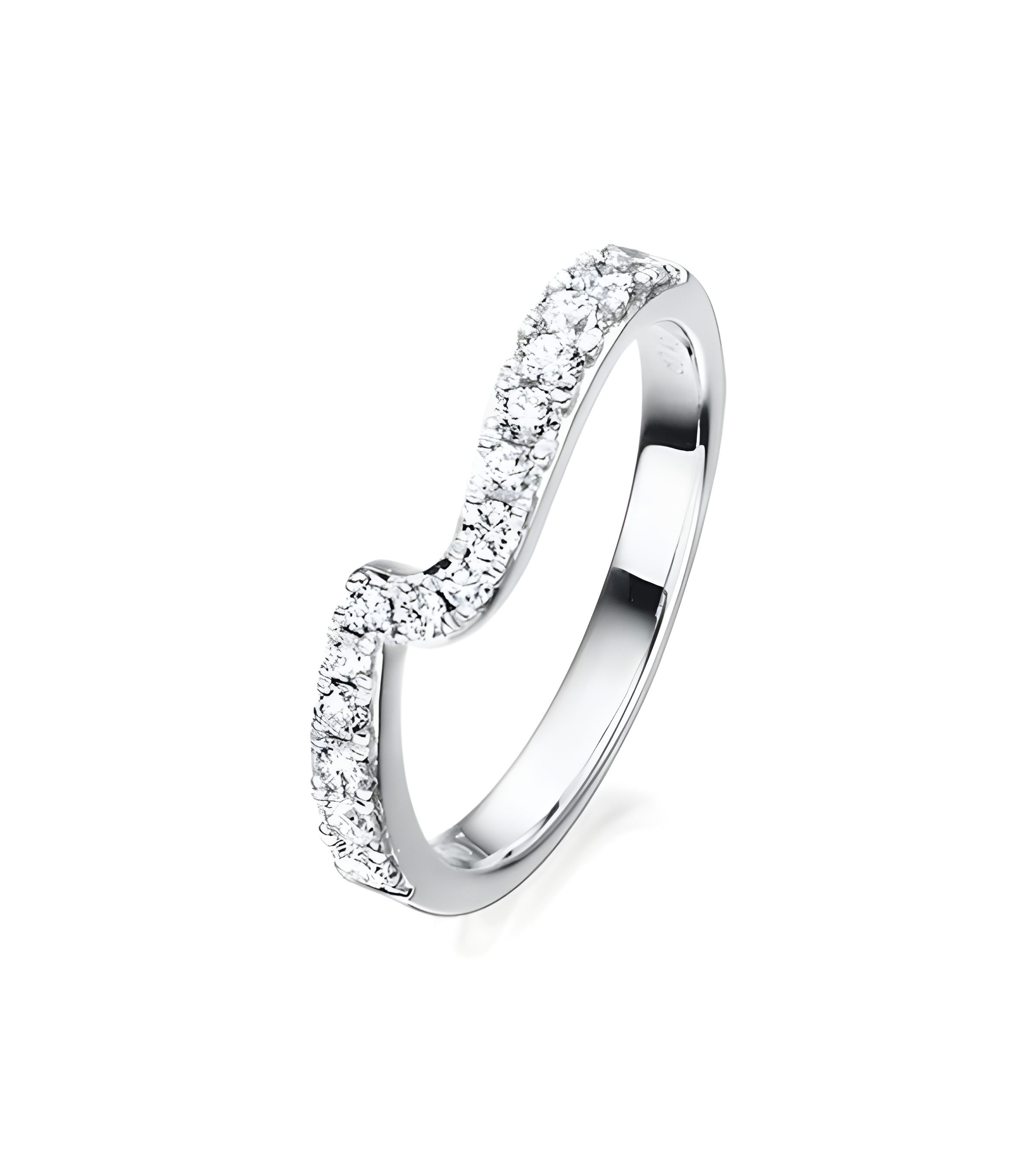 Anillo con diamantes curvado para combinar con compromiso | Staring