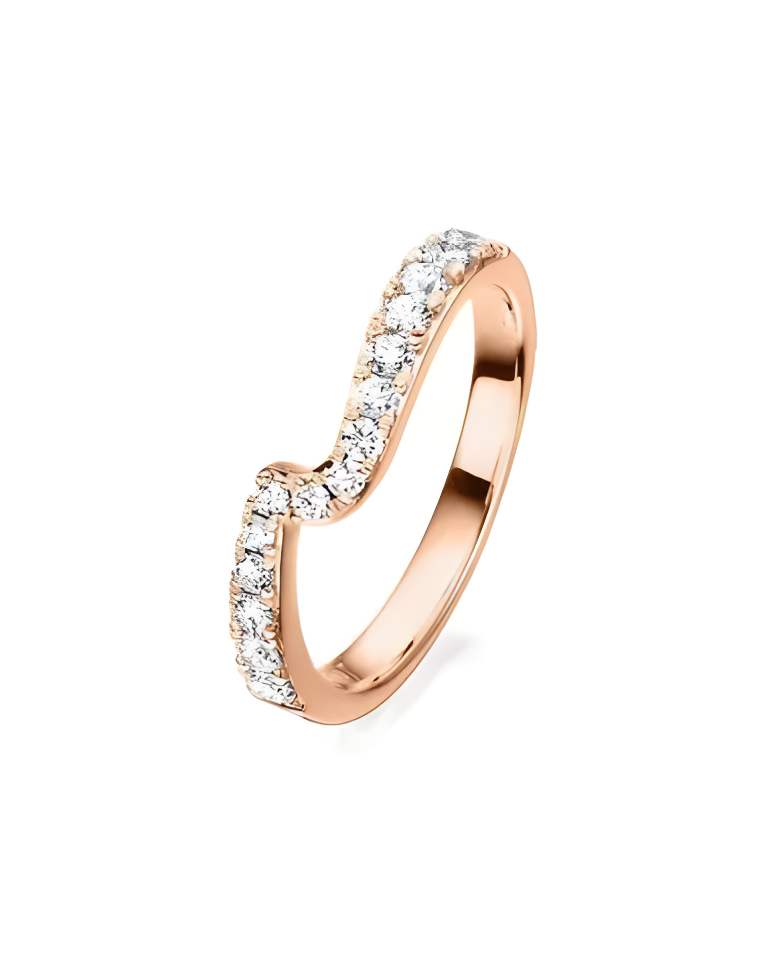 Anillo de oro de 18 quilates con diamantes curvado | Staring