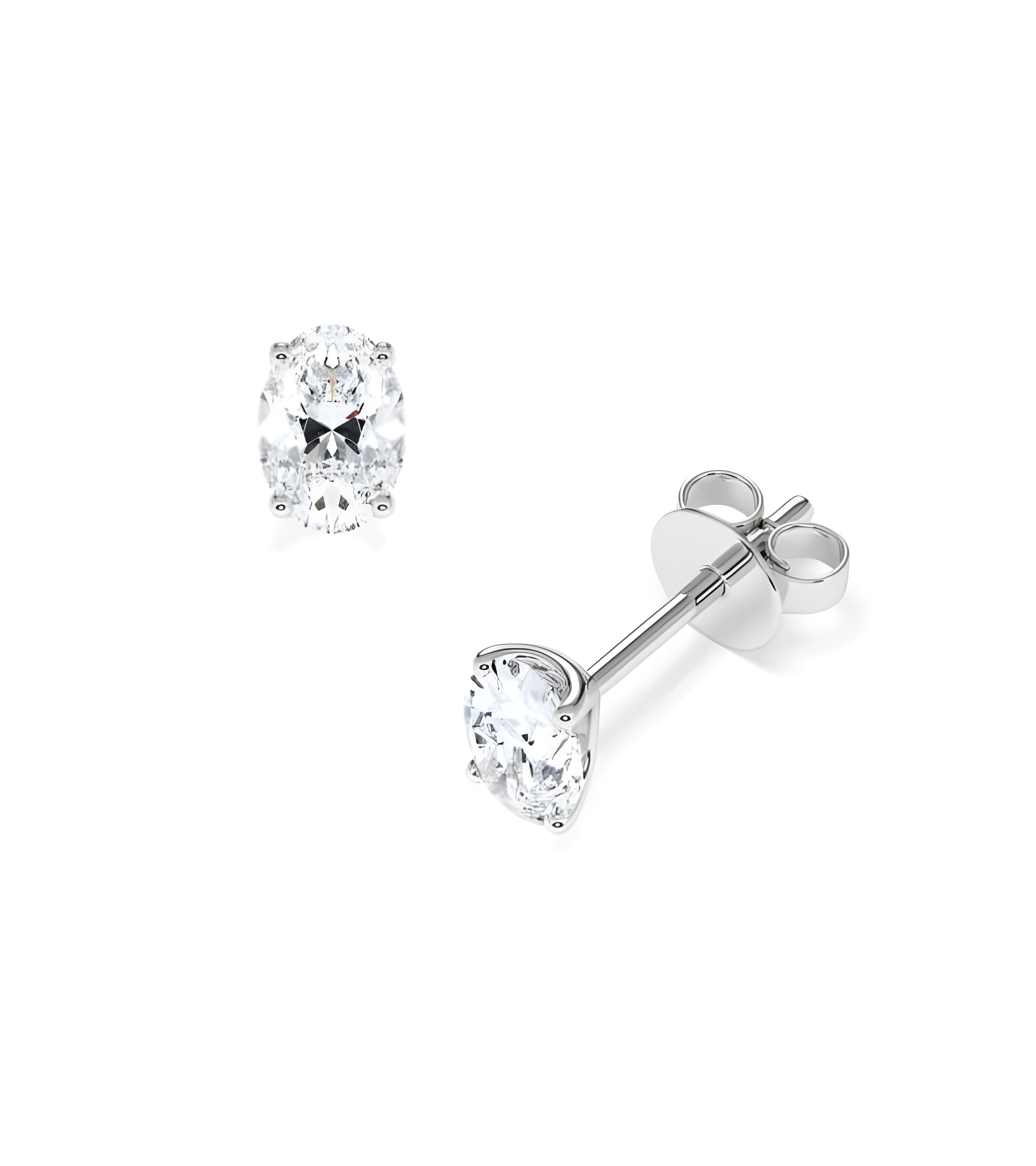 Aros económicos de oro blanco de 18 quilates con diamantes