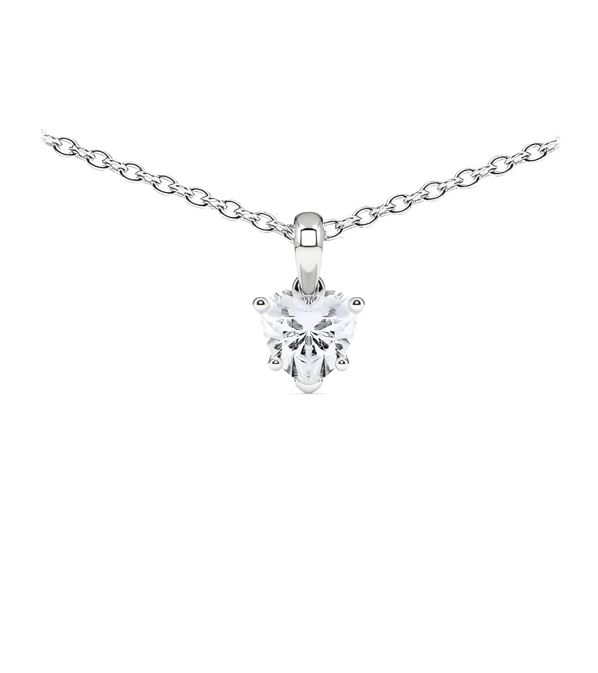 Collar de oro o platino con diamante corazón de laboratorio | Staring