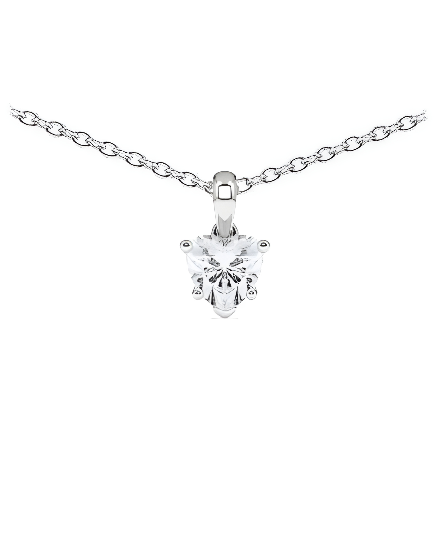 Collar de oro o platino con diamante corazón de laboratorio | Staring