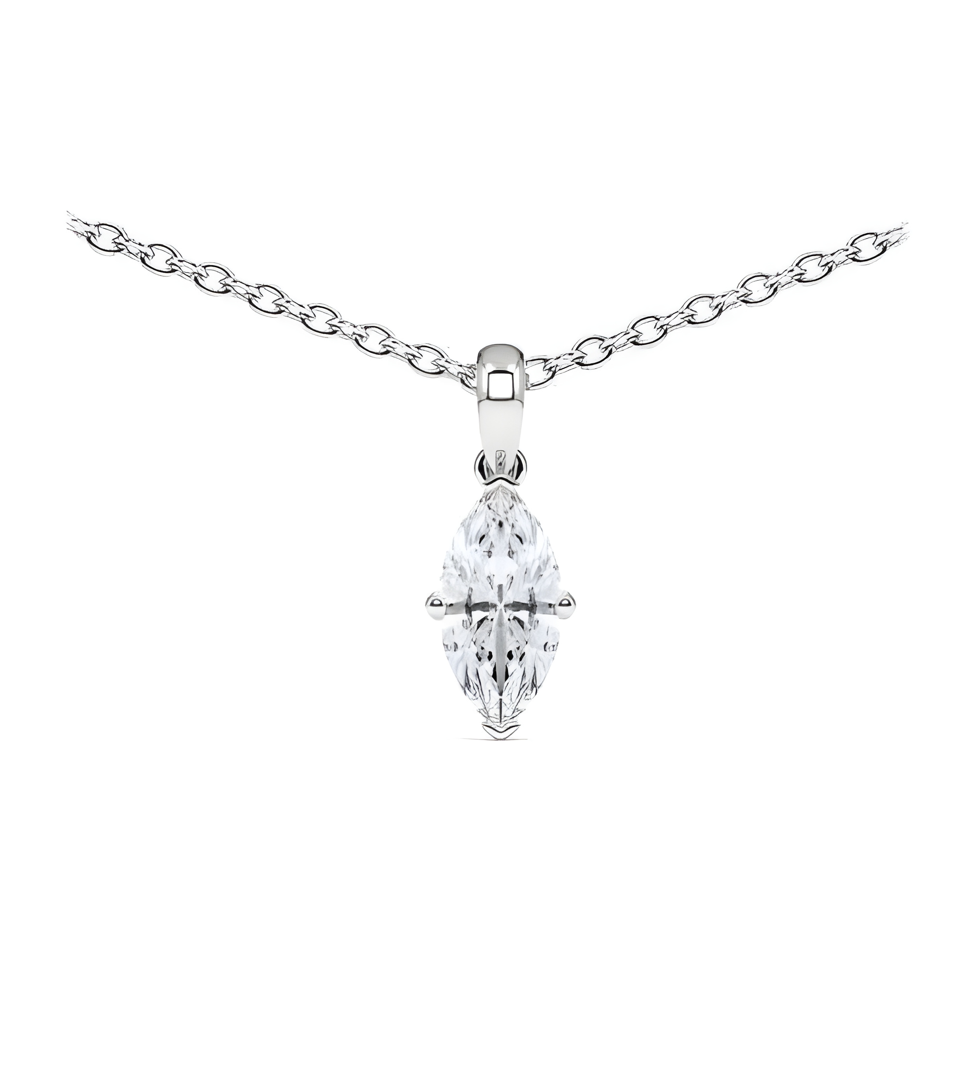 Collar de oro o platino con diamante marquesa de laboratorio | Staring