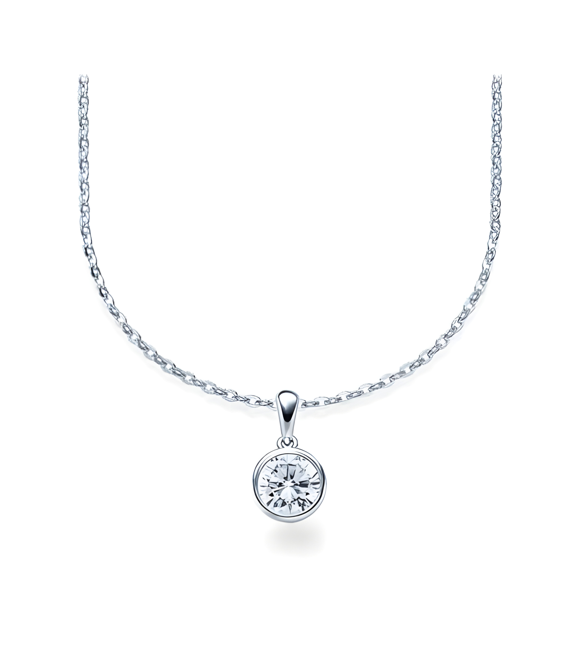 Aros económicos de oro blanco de 18 quilates con diamantes