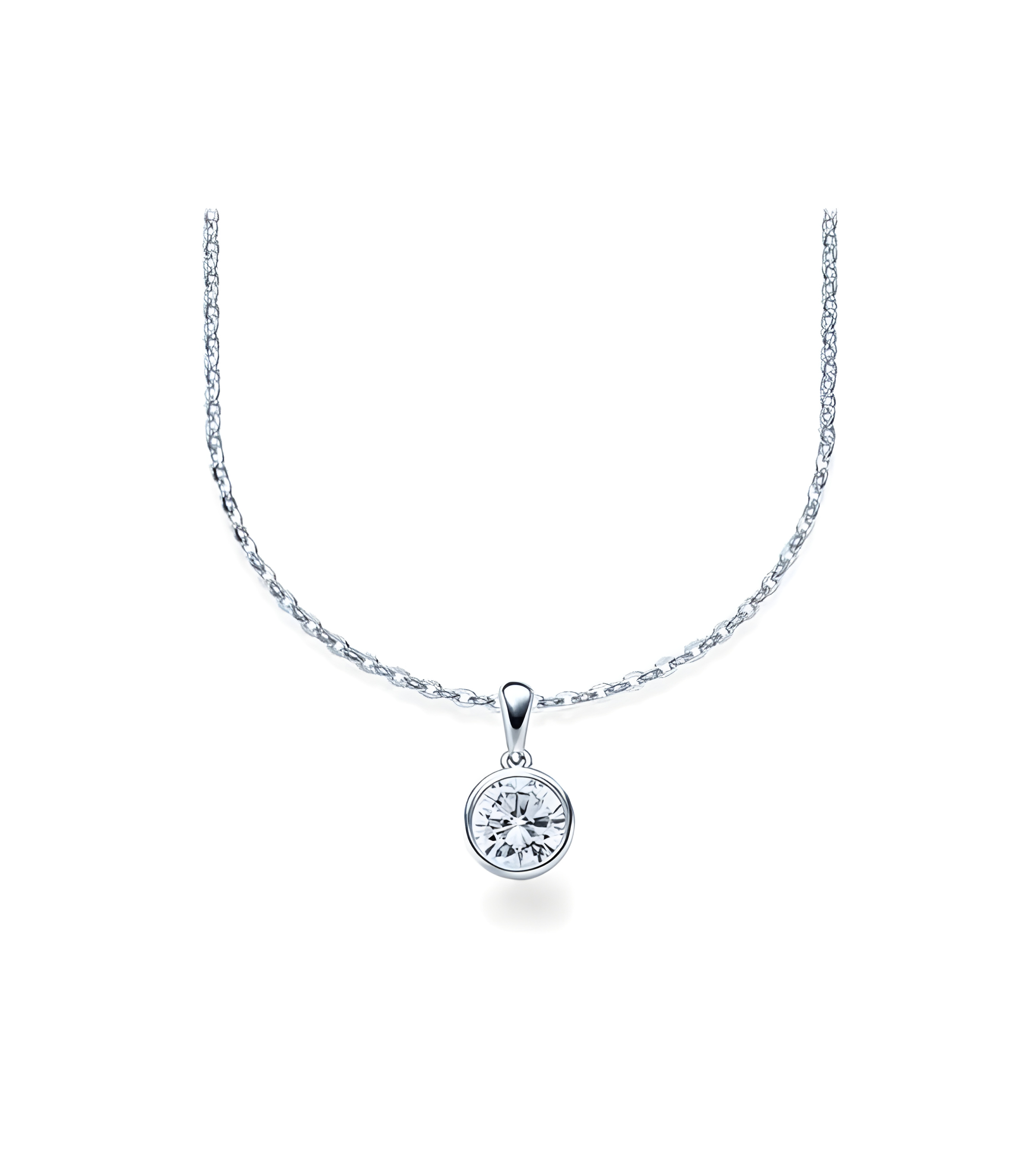 Aros económicos de oro blanco de 18 quilates con diamantes